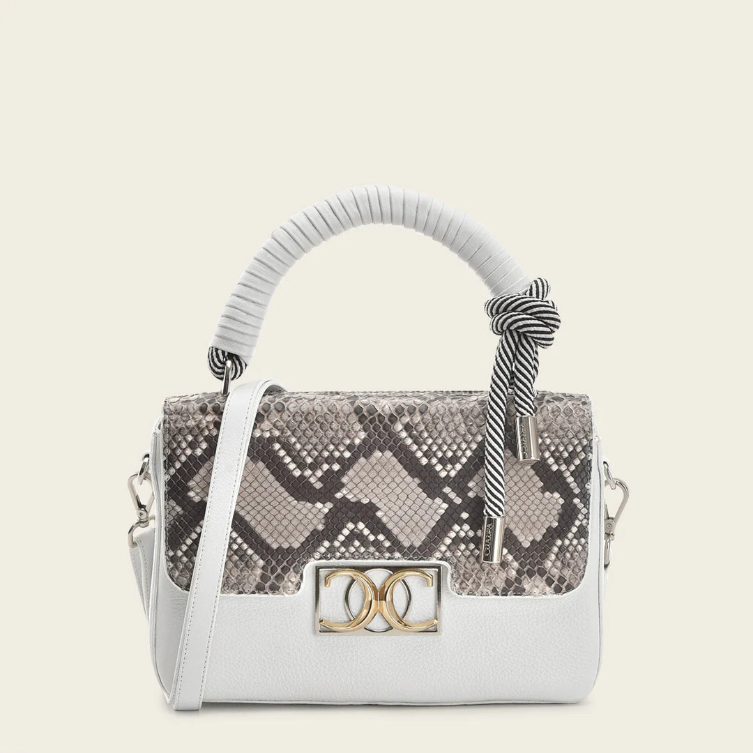 BOD0IPH Women's Fashion Python Handbag - Elegant White Dress Clutch Purse for Evening Parties, Weddings & Special Occasions