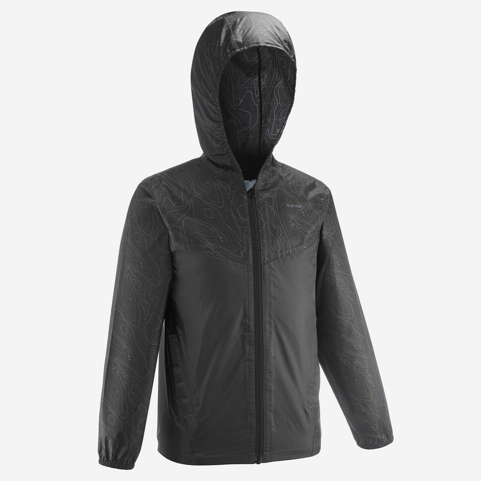 Quechua MH150 Waterproof Hiking Jacket for Kids - Lightweight Raincoat for Boys & Girls Ages 7-15 - Perfect for Outdoor Adventures, Camping & School Activities