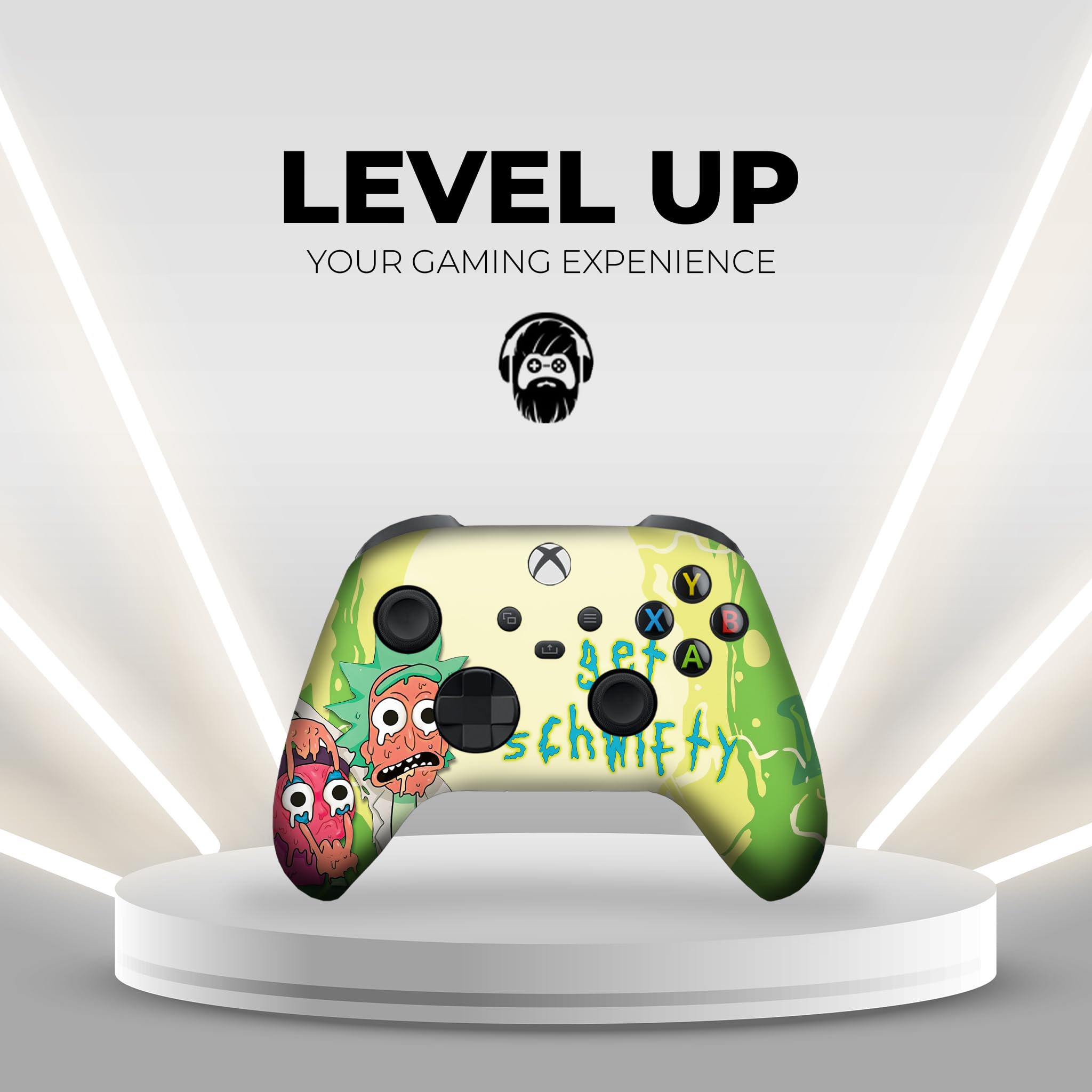Custom Wireless Xbox Controller - Ricky & Morty Schwifty Design | Compatible with Xbox One & Series X/S | Hydro-Dip Printed in USA (Not Just a Skin) | Perfect for Gaming, Collecting & Fan Gifts