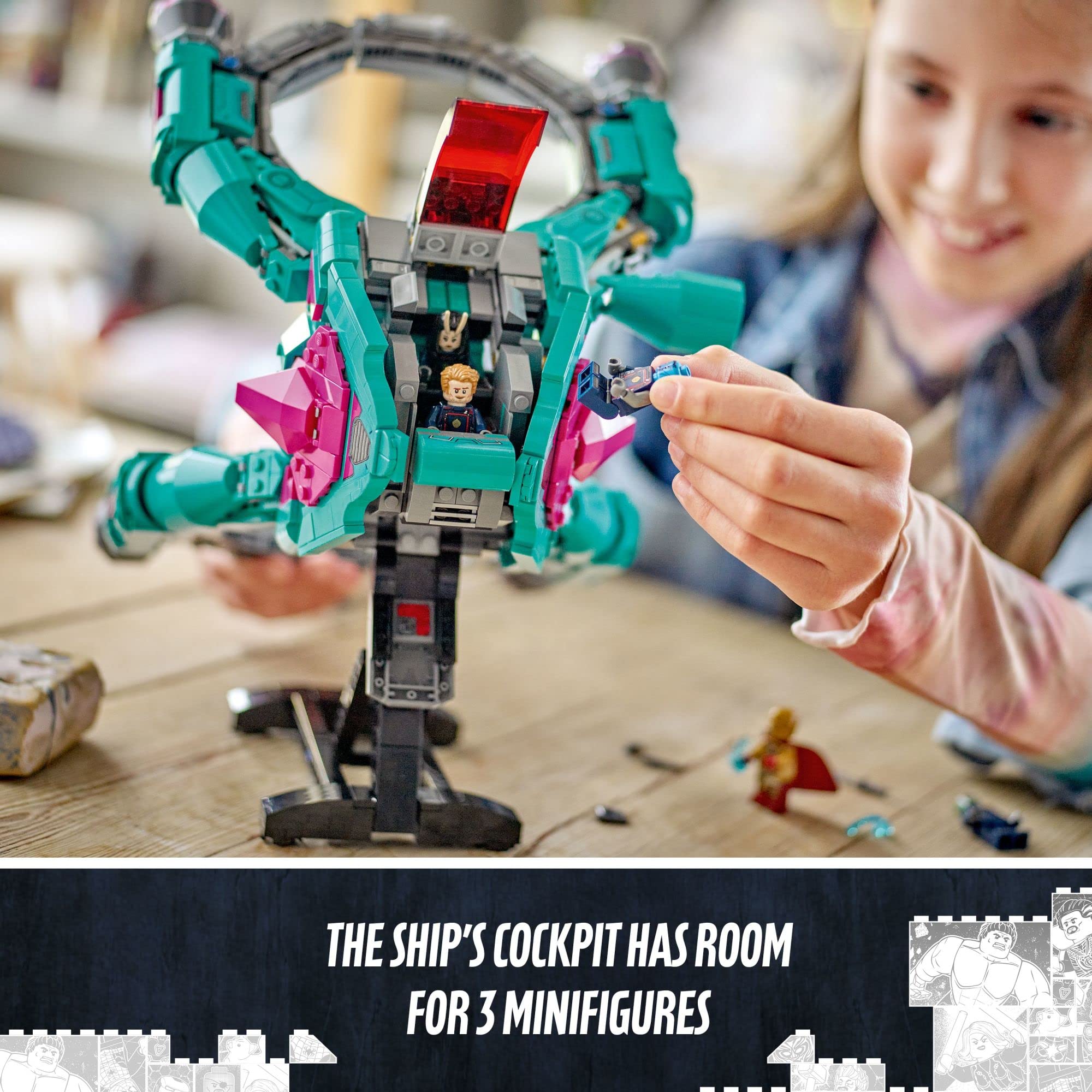 LEGO Marvel The New Guardians’ Ship 76255 Building Set - 5 Minifigures Spaceship Model Kit from Guardians of The Galaxy 3 | Super Hero Collectible Toy for Kids & Teens Ages 10+ | Great for Display, Play & Gift Giving