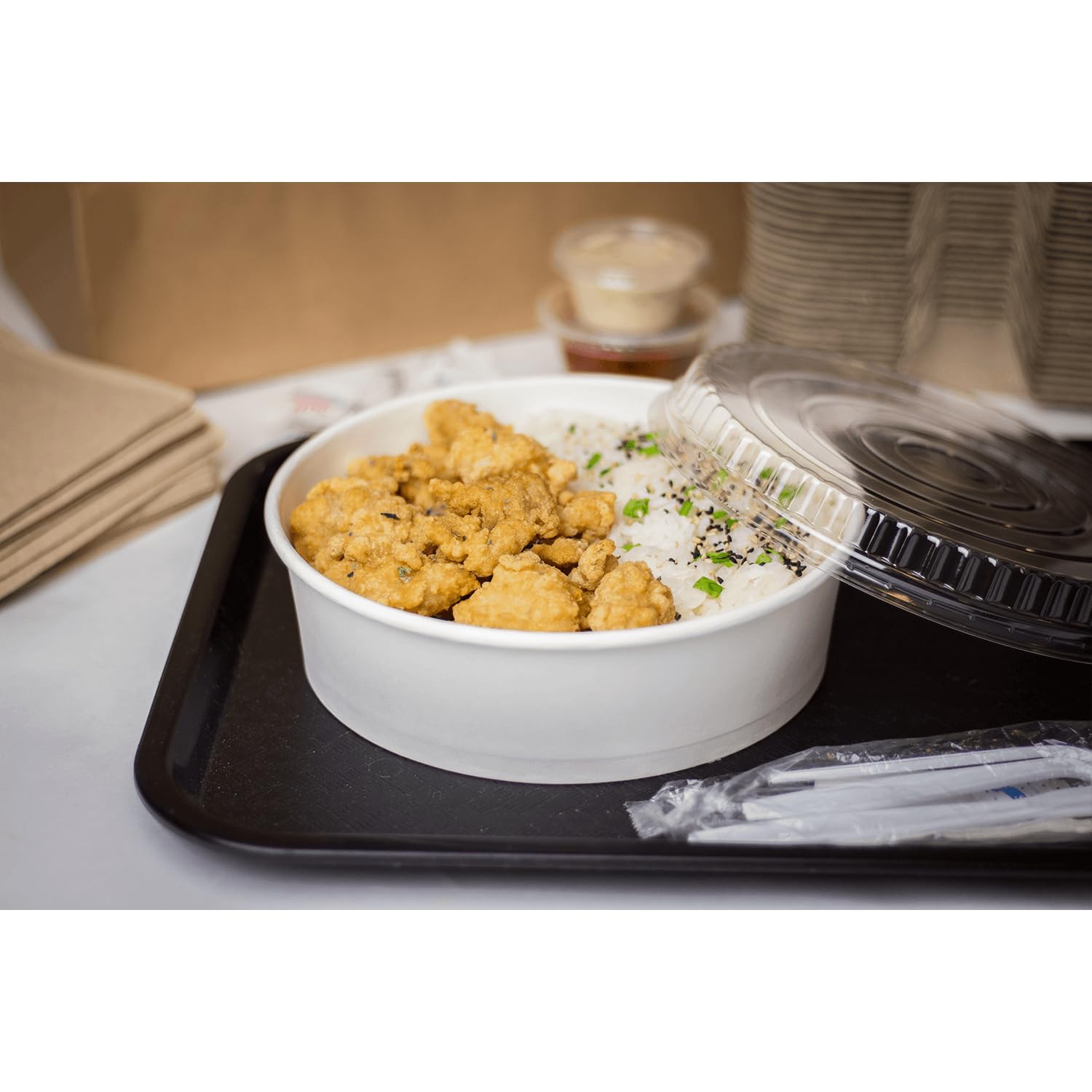 Karat FP-PSB48 48 oz. Paper Short Buckets (Case of 270) - Disposable Food Containers for Takeout, Catering & Bulk Storage - Perfect for Restaurants, Cafes & Events