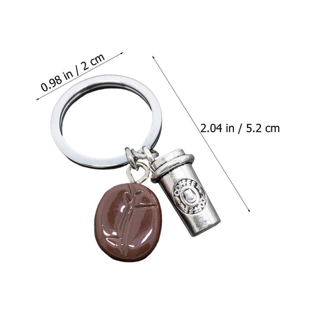 PRETYZOOM Men's Coffee-Themed Keychain - Zinc Alloy Coffee Cup & Bean Key Ring for Wallets, Purses & Car Keys | Perfect Gift for Coffee Lovers & Unique Bag Decor Accessory