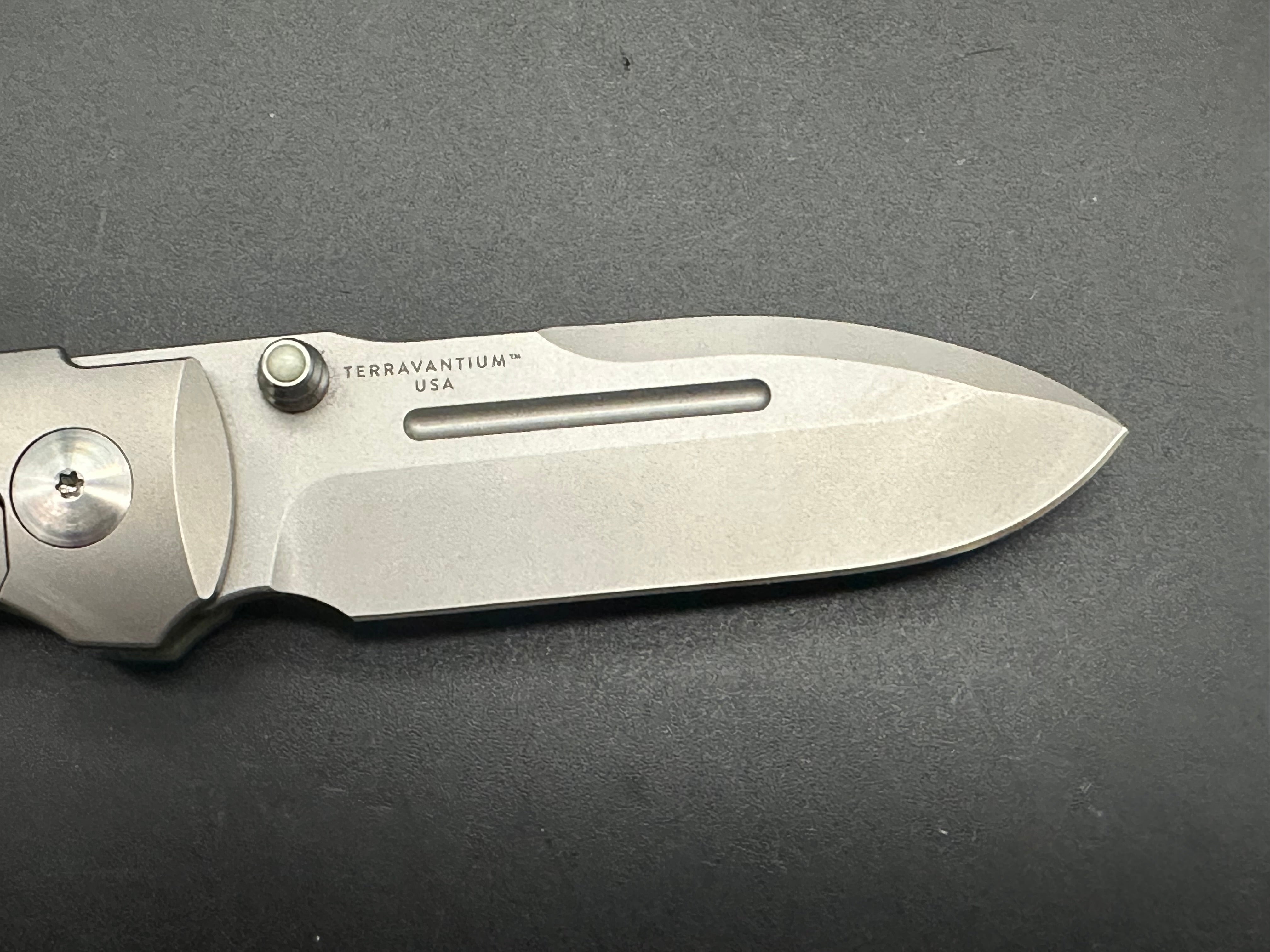 Terrain 365 PDW Invictus ATC Compact Folding Knife - OD Green G10 & Titanium Handles with Terravantium Dendritic Cobalt Blade - EDC, Outdoor Survival, Tactical Gear, Hunting, Camping