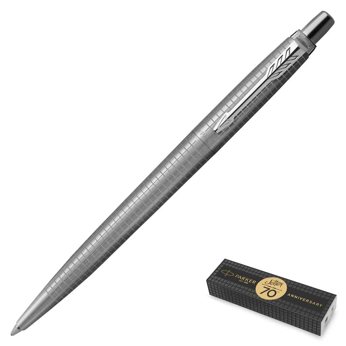 Parker Jotter 70th Anniversary Special Edition Ballpoint Pen - Chrome Trim Stainless Steel - Premium Writing Gift for Professionals & Students - Perfect for Office, School & Business Meetings