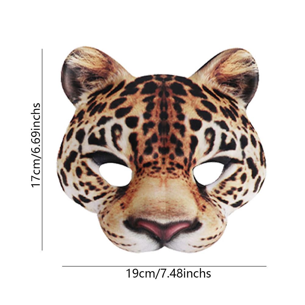 Halloween Half Face Animal Leopard Mask - 1PC Masquerade Costume Accessory for Carnival Party, Cosplay & Dress Up | Perfect for Halloween Celebrations, Themed Events & Costume Parties