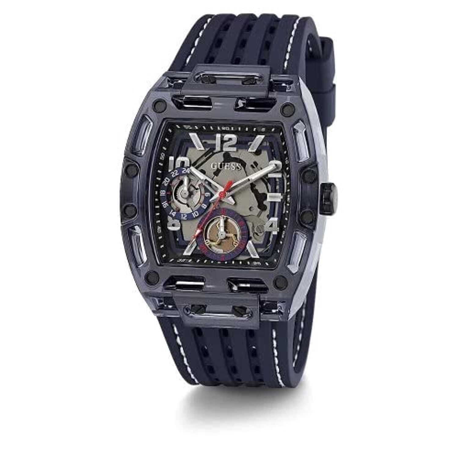 GUESS US Navy Multifunction Watch with Exposed Dial - Stylish Military-Inspired Timepiece for Men, Perfect for Casual Wear, Outdoor Adventures & Everyday Use