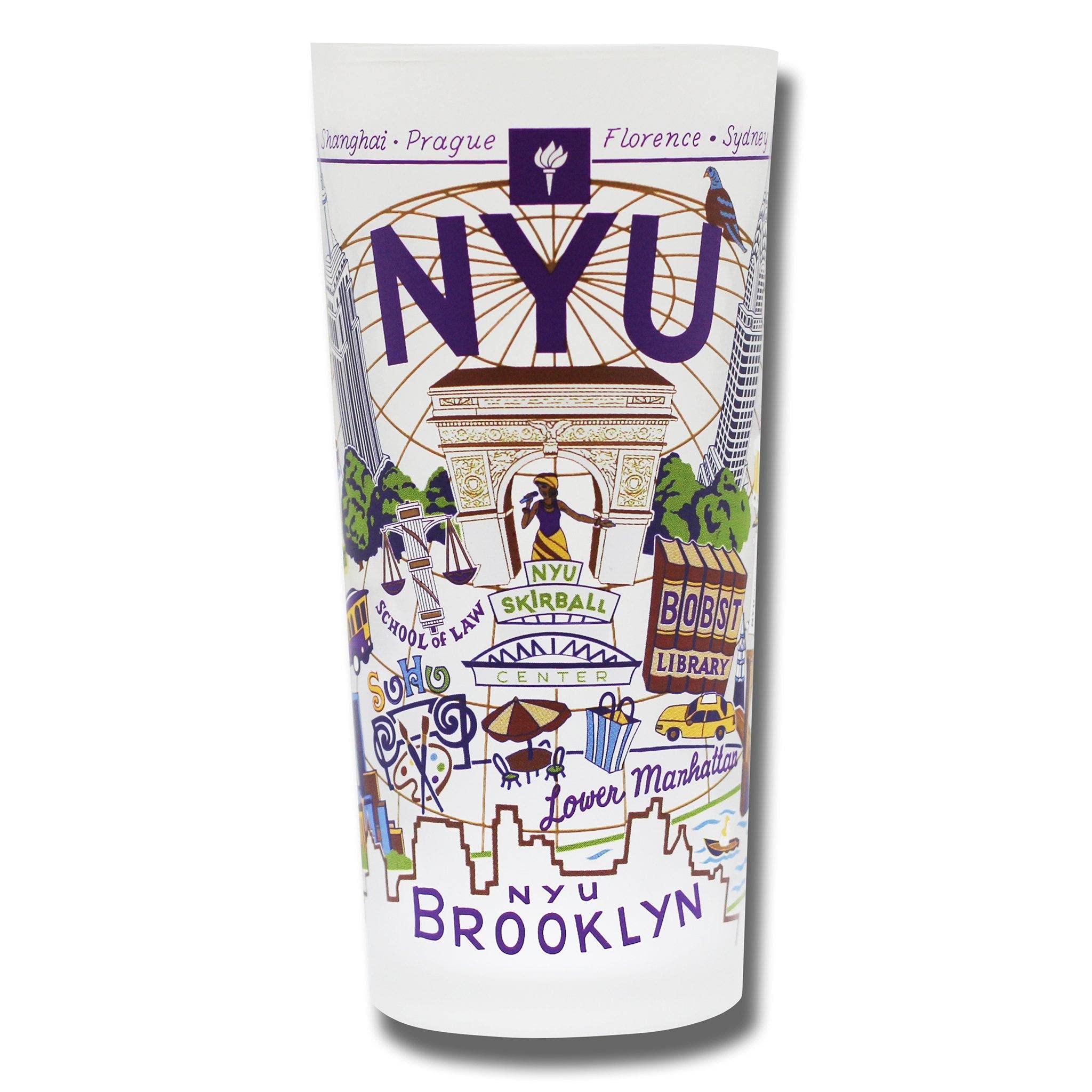 NYU Alumni Glass Cup - 15oz Dishwasher Safe Tumbler for New York University Fans | Perfect for College Dorms, Office Desks & Home Bar Decor