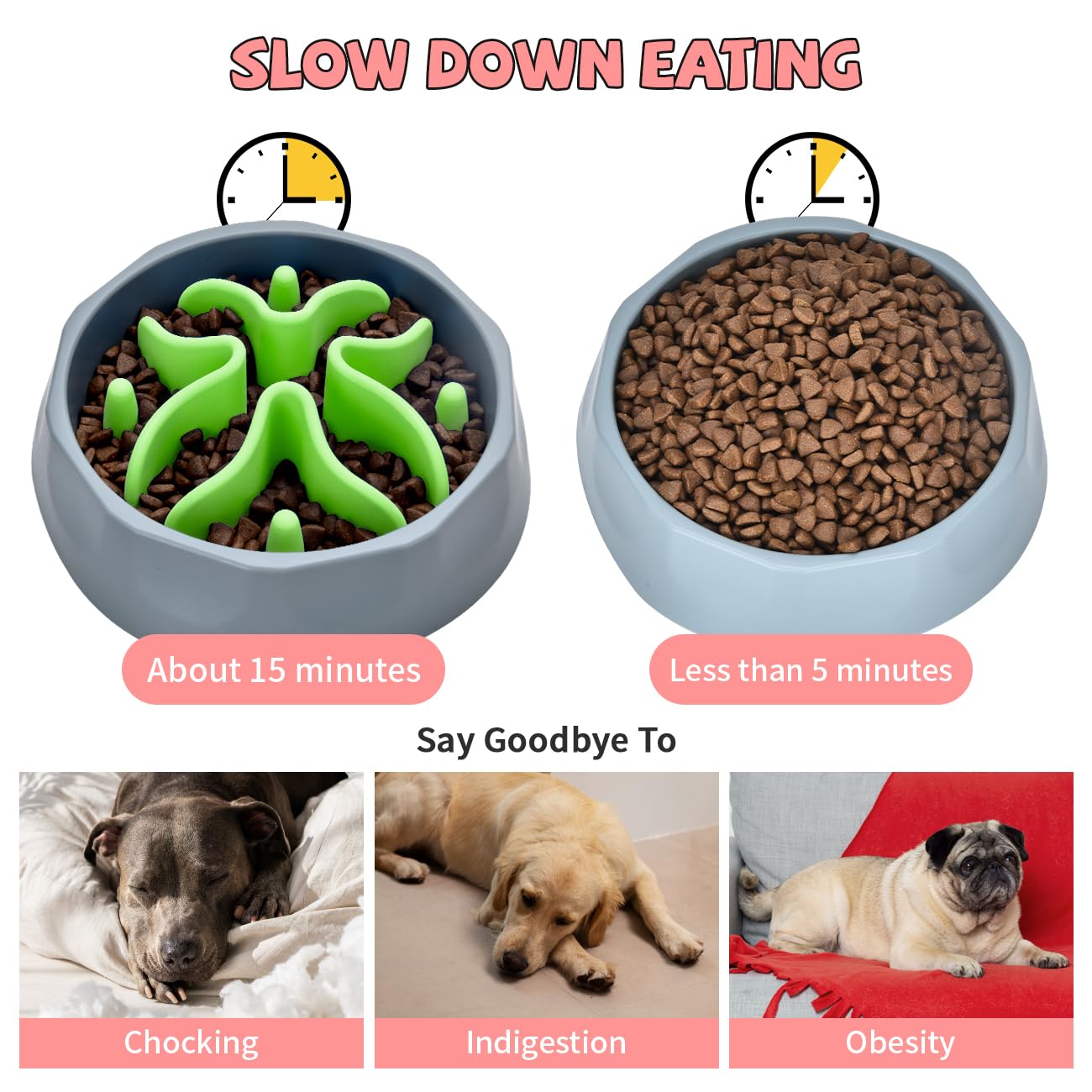 Slow Feeder Dog Bowl Insert - Non-Slip Silicone Pet Food Puzzle Mat with Strong Suction Cups for Stainless Steel, Glass & Ceramic Bowls (Green, Small Size) - Perfect for Fast Eaters & Digestion Aid During Mealtime