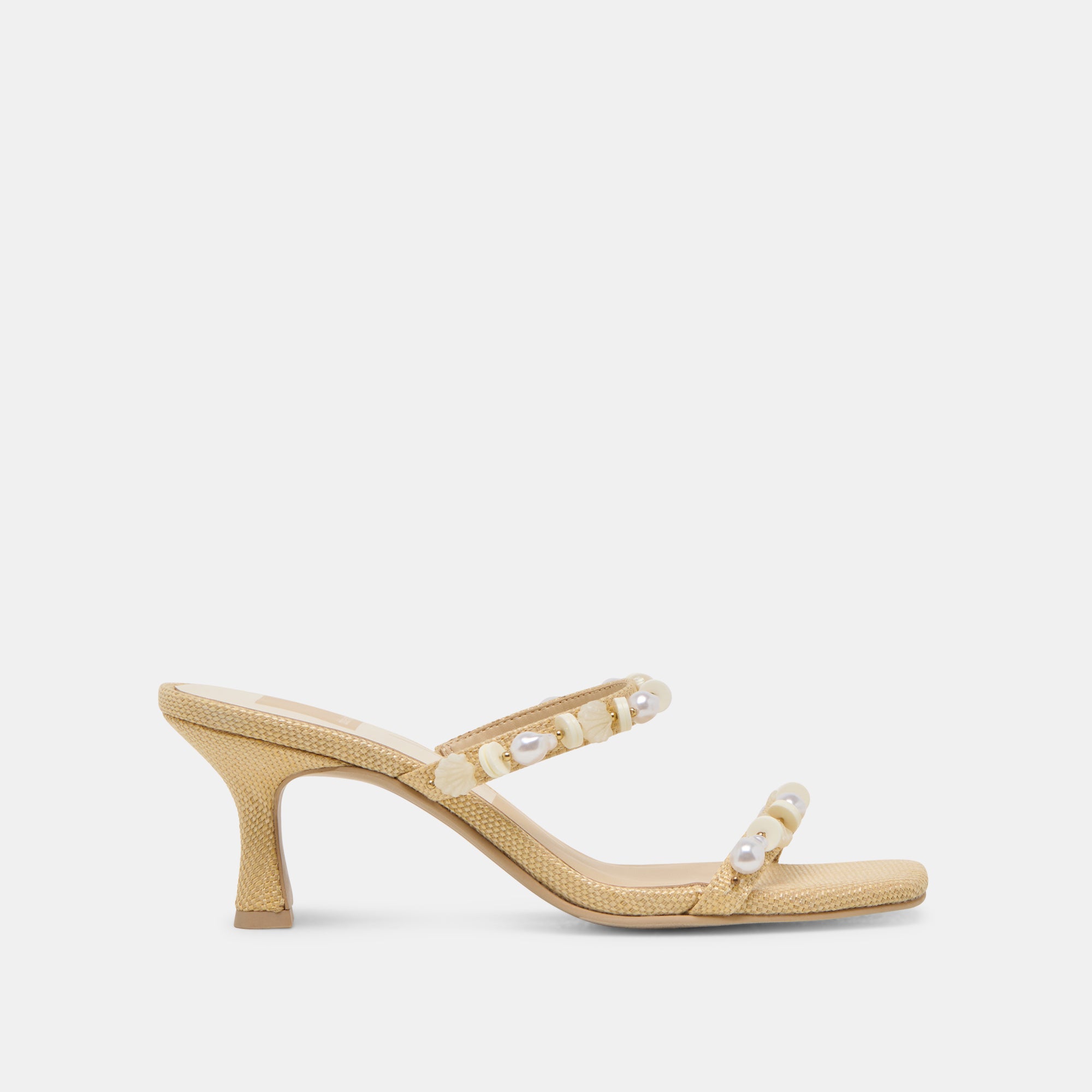 GRASON Women's Natural Raffia Heels - Comfortable Lightweight Sandals for Summer, Beach, and Casual Outings
