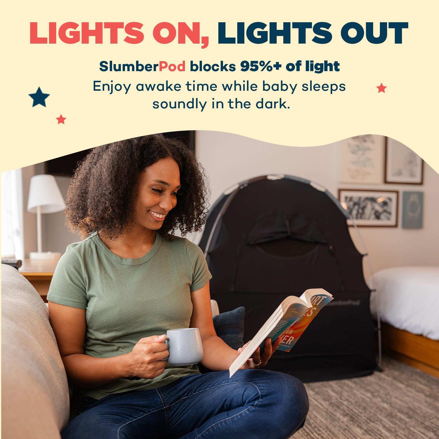 **SlumberPod Blackout Sleep Tent for Baby - Portable Travel Essential with Fan & Sound Machine | Blocks 95% Light for Mini Crib & Pack n Play | Includes 2 Pouches & Breathable Fabric - Perfect for Travel, Camping & Nursery**