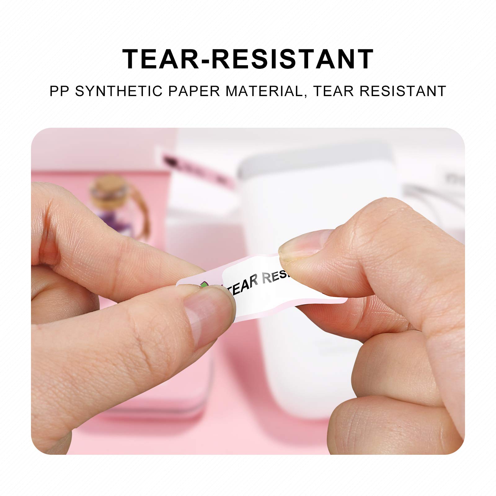 NIIMBOT D11 Label Maker Tape - Compatible Thermal Label Print Paper, Standard Laminated Office Labeling Tape Replacement (Fruit Design) - Perfect for Home, Office & Retail Organization