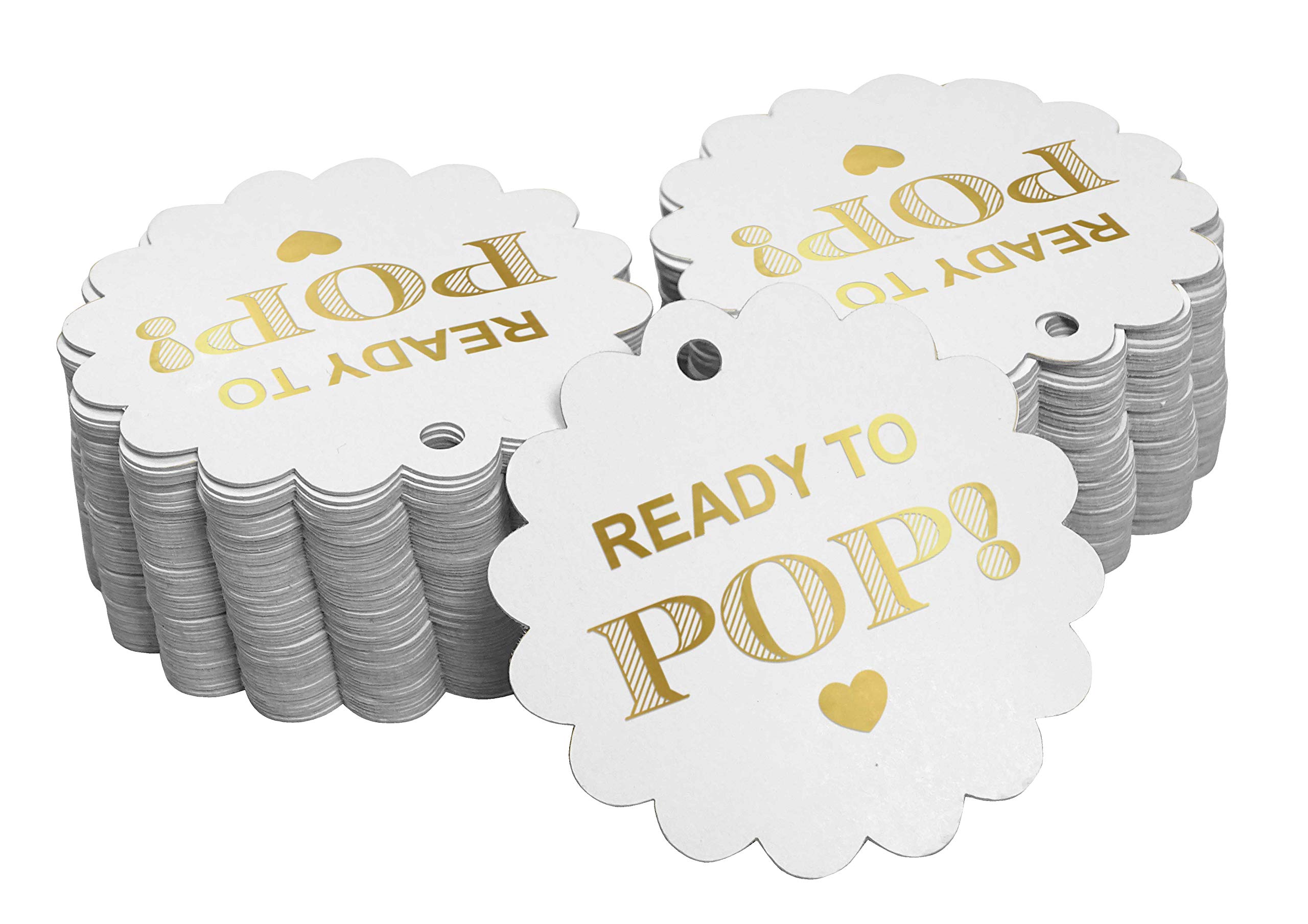 100 Pack Gold Foil Baby Shower Favor Tags - Elegant Ready-to-Use Hang Tags for DIY Baby Shower Decorations, Wedding Favors & Party Crafts