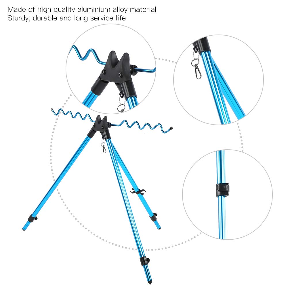 Premium Aluminum Alloy Telescopic Fishing Rod Holder - Portable Folding Tripod Stand for Sea & Freshwater Fishing | Perfect for Beach, Boat & Shoreline Fishing Adventures