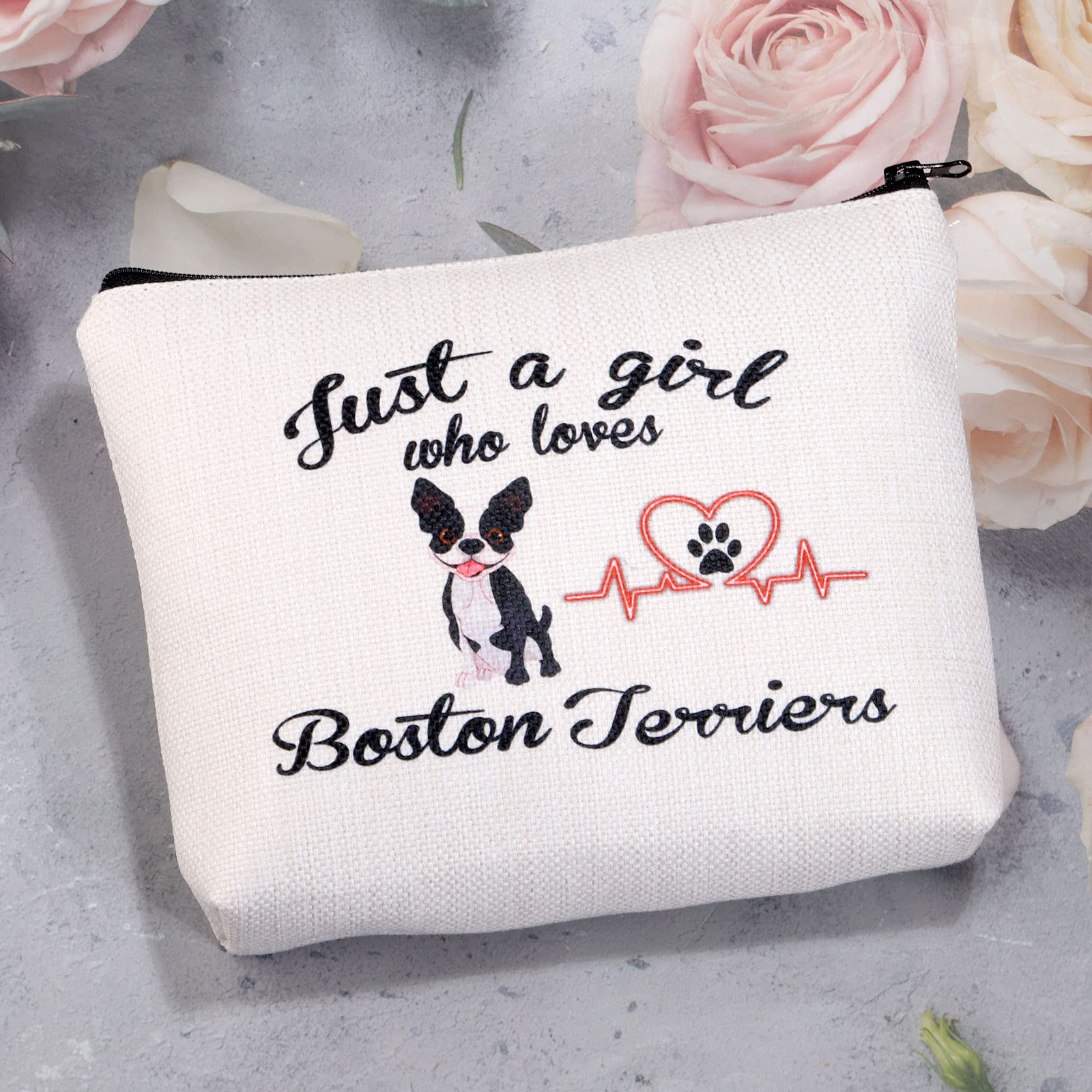 Boston Terrier Makeup Bag for Women | Cute Cosmetic Pouch with Zipper | Perfect Travel Toiletries Organizer | Ideal Gift for Boston Terrier Lovers | Great for Travel, Gym & Daily Use