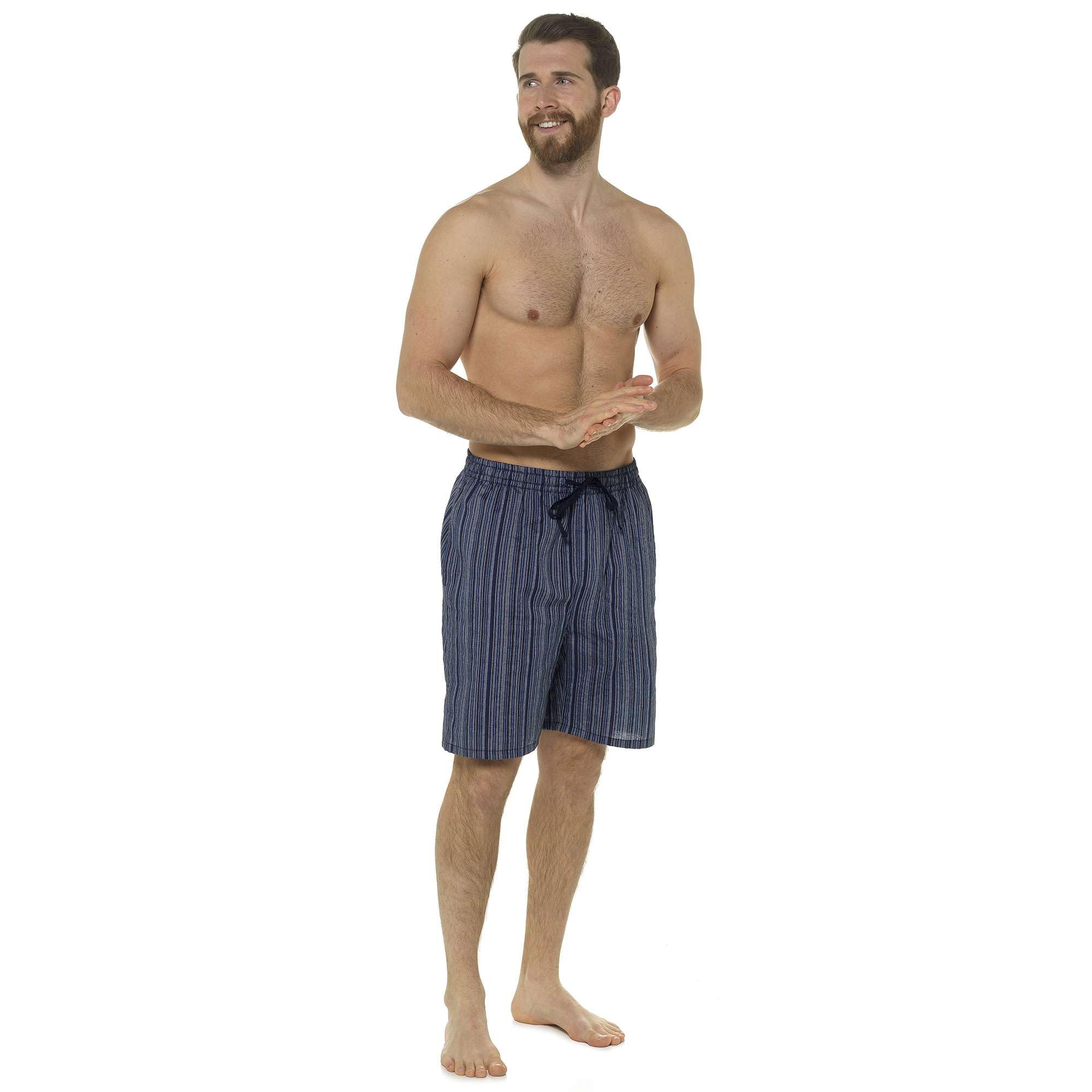 Comfortable 2-Pack Cotton Blend Pajama Shorts for Women & Men - Plaid & Striped Lounge Pants for Sleepwear, Loungewear & Home Relaxation