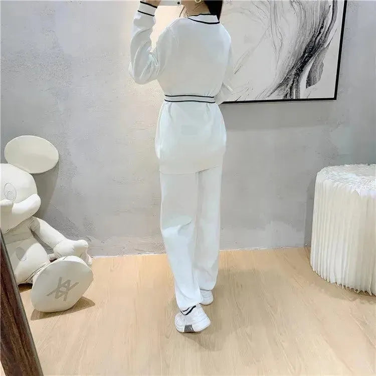 Comfortable Women's Casual Twill Two Piece Outfit Set - Lounge Wear, Travel & Everyday Fashion
