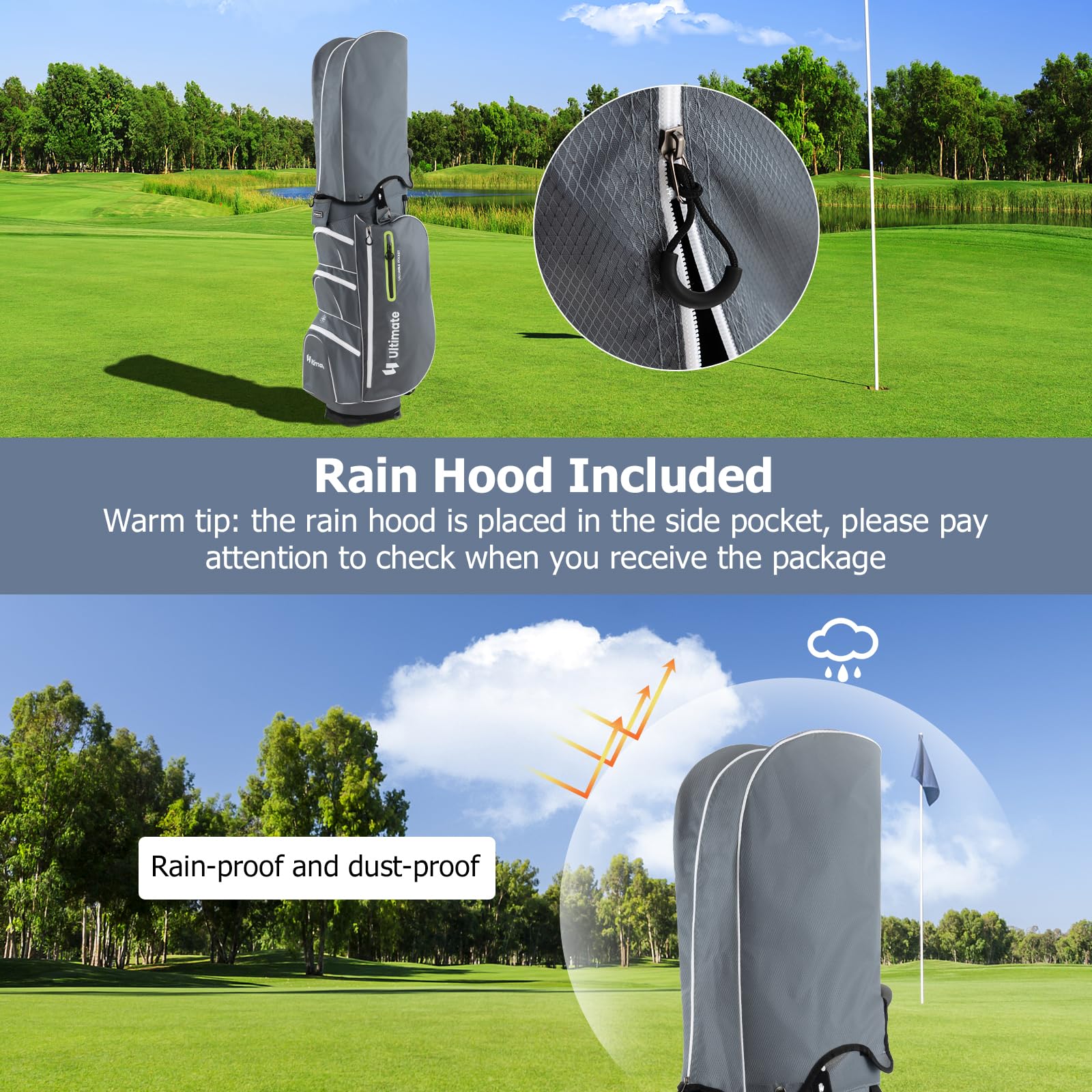 **Tangkula 15-Way Top Divider Lightweight Golf Cart Bag - Individual Putter Well, 7 Pockets, Cooler Bag, Shoulder Strap & Rain Hood - Portable Golf Carry Bag for Men & Women - Perfect for Golf Courses, Driving Ranges & Travel**
