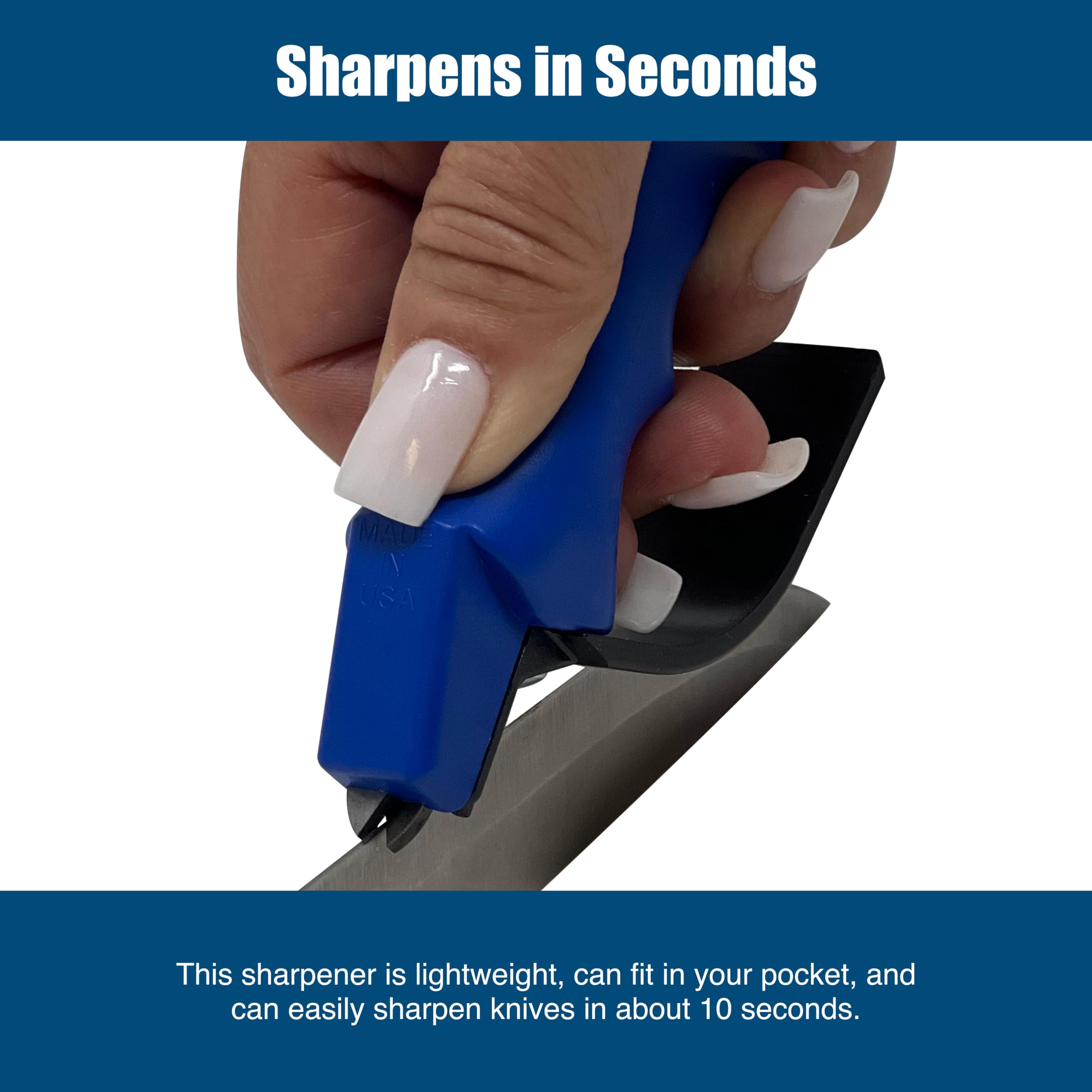 ACCUSHARP Professional Knife Sharpener – Portable & Easy-to-Use Tool for Kitchen, Cleavers & Serrated Knives | Double Bevel Edge Sharpening | Perfect for Home Cooking, Camping & Outdoor Activities