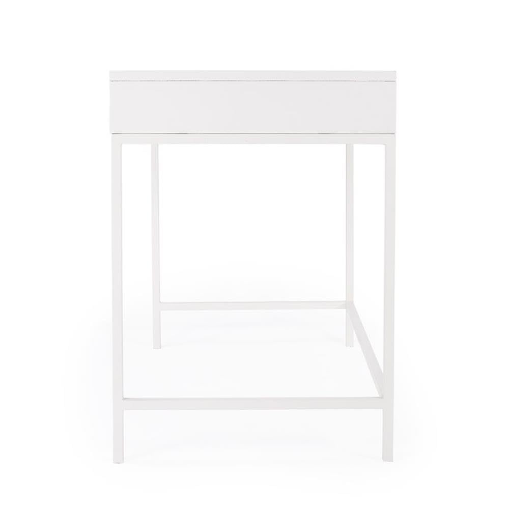 White Modern Desk with Drawers for Home Office & Study