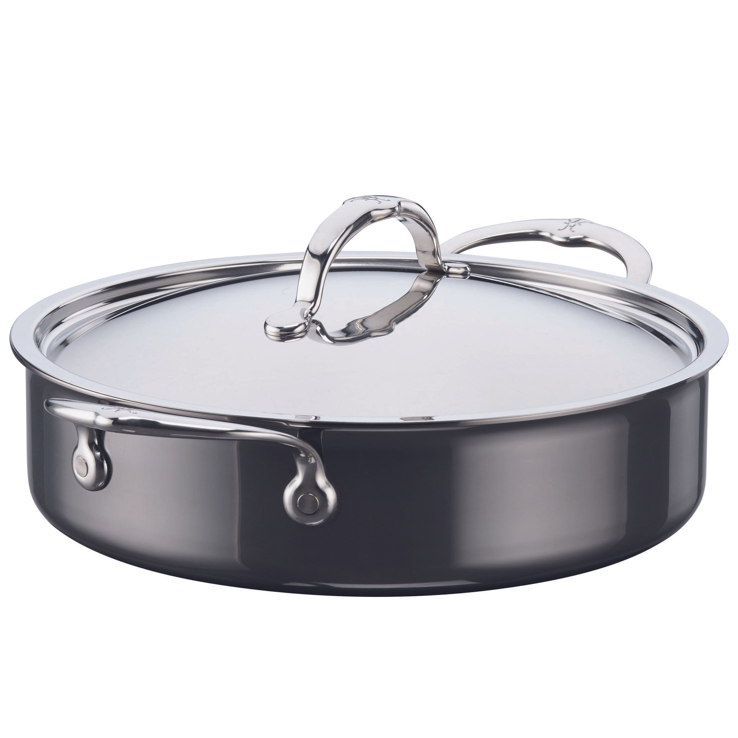 Hestan Nanobond Nonstick Covered Braiser and Sauteuse Pan - 3.5 Quart (26cm) - Premium Ceramic Cookware for Searing, Braising & Sauteing - Perfect for Stovetop, Oven & Serving Dishes
