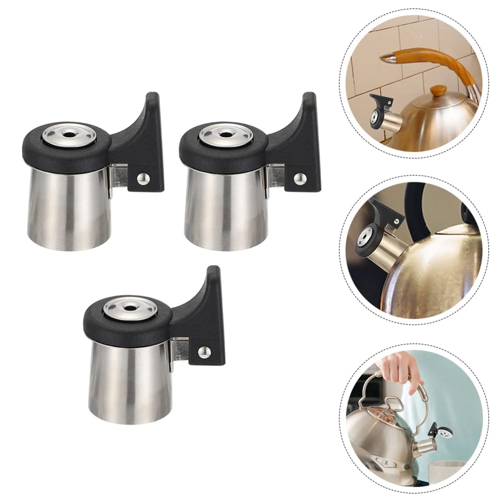 3-Piece Stainless Steel Kettle Whistle Replacement Nozzles - Loud Whistling Spout Pipe for Tea Kettles, Water Boiling Accessories - Perfect for Stovetop Tea Brewing & Kitchen Use