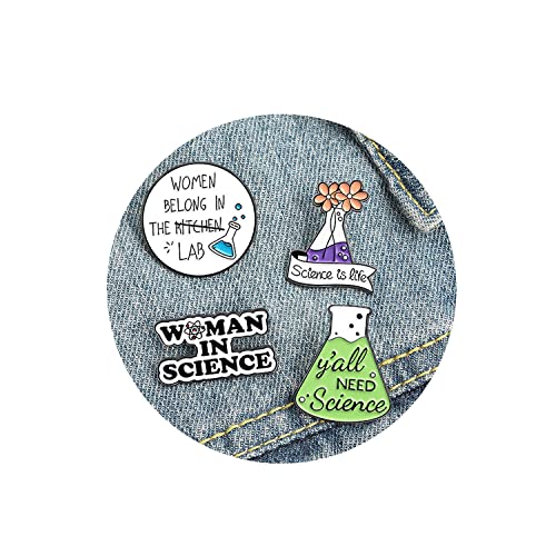 Chemical Experiment Beaker Brooch Anti-glare Pin 4 pieces