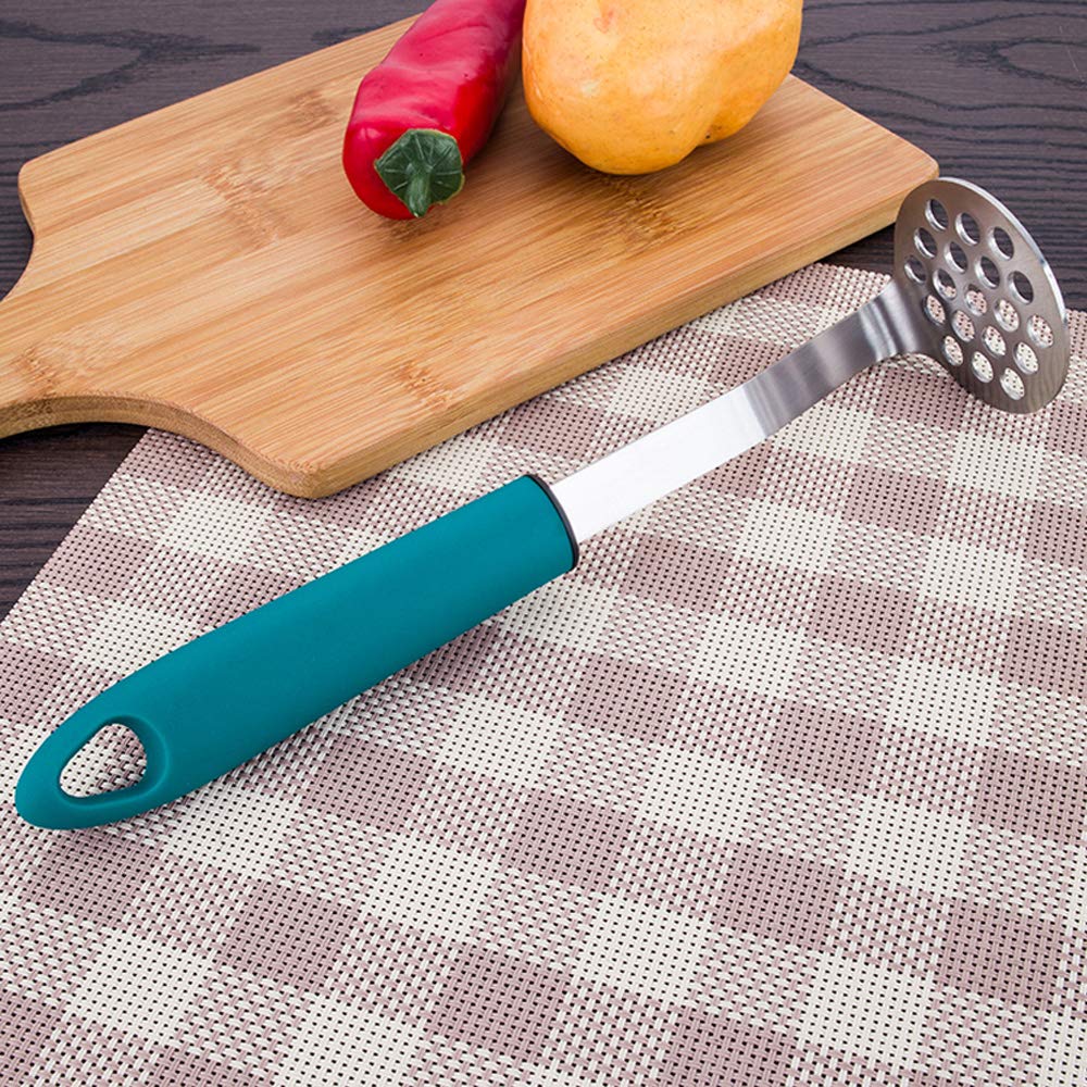Premium 304 Stainless Steel Potato Masher - Heavy Duty Bean & Vegetable Masher for Smooth Puree - Perfect for Mashed Potatoes, Baby Food & Cooking Prep