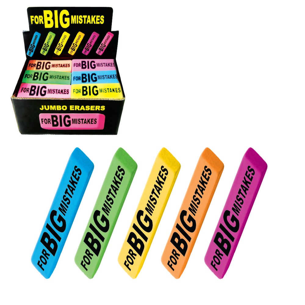Jumbo Pencil Erasers for Big Mistakes - 48 Pack Multicolor Large Erasers for School, Homework & Office Use - Perfect Back to School Gift for Kids & Students - Great for Sketching, Drawing & Test Corrections