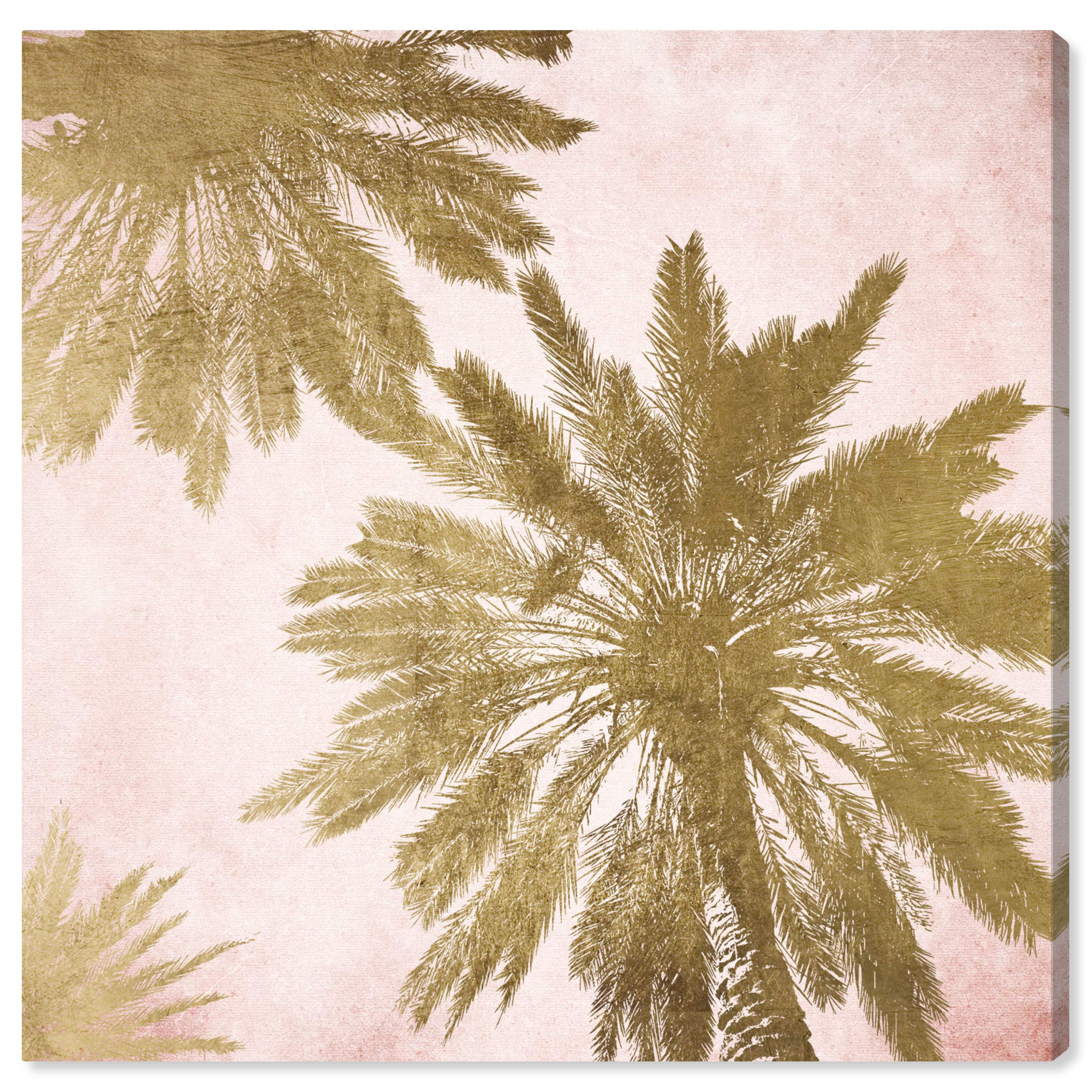 Golden Palms Botanical Wall Art Canvas Print - 20x20 Inches Modern Home Decor in Gold & Pink by Oliver Gal Artist Co. | Perfect for Living Room, Bedroom, Office & Boho Style Interiors