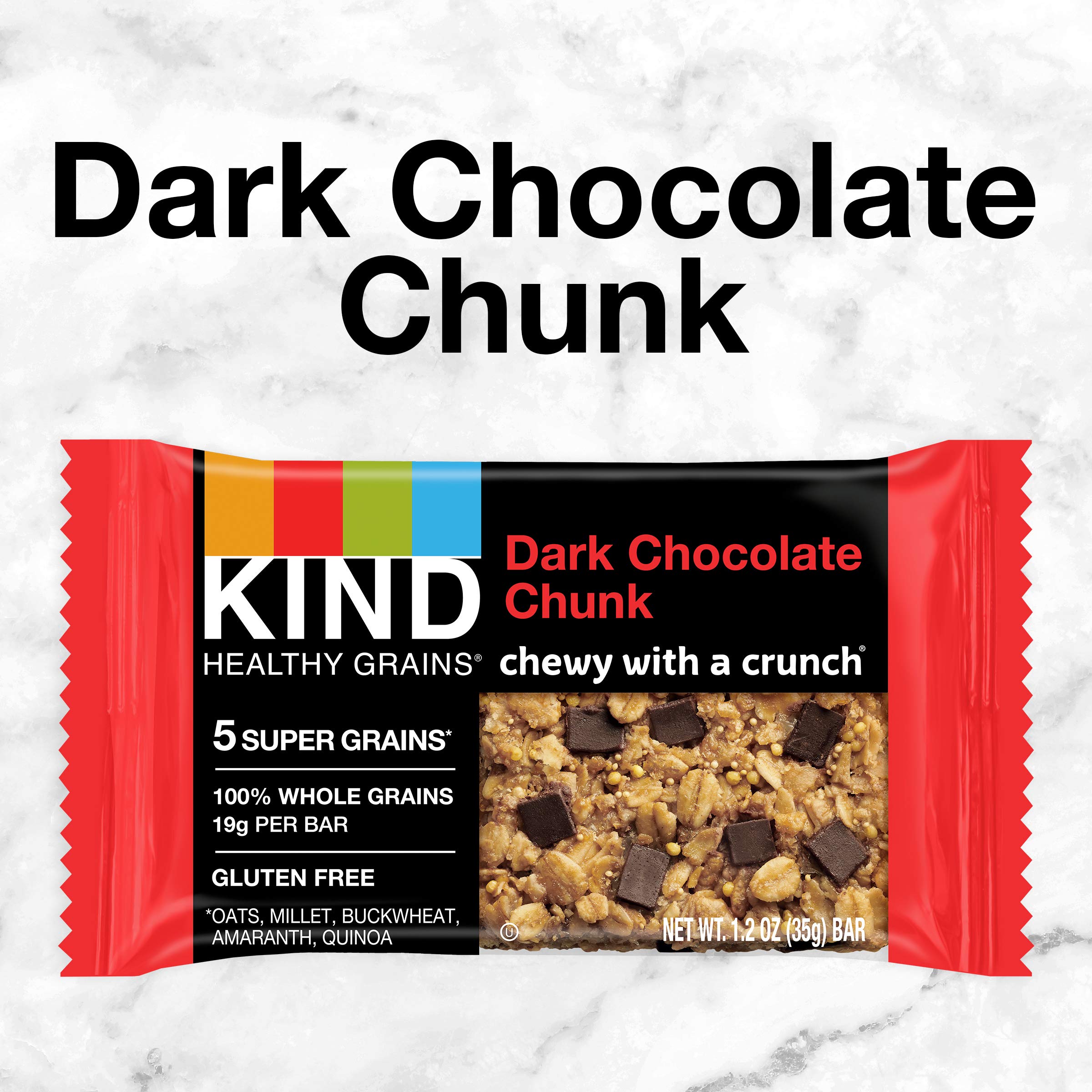 KIND Healthy Grains Dark Chocolate Chunk Bars - Gluten Free Snacks, 1.2 Oz (40 Count) - Perfect for On-the-Go Breakfast, Office Snacks & Healthy Desserts