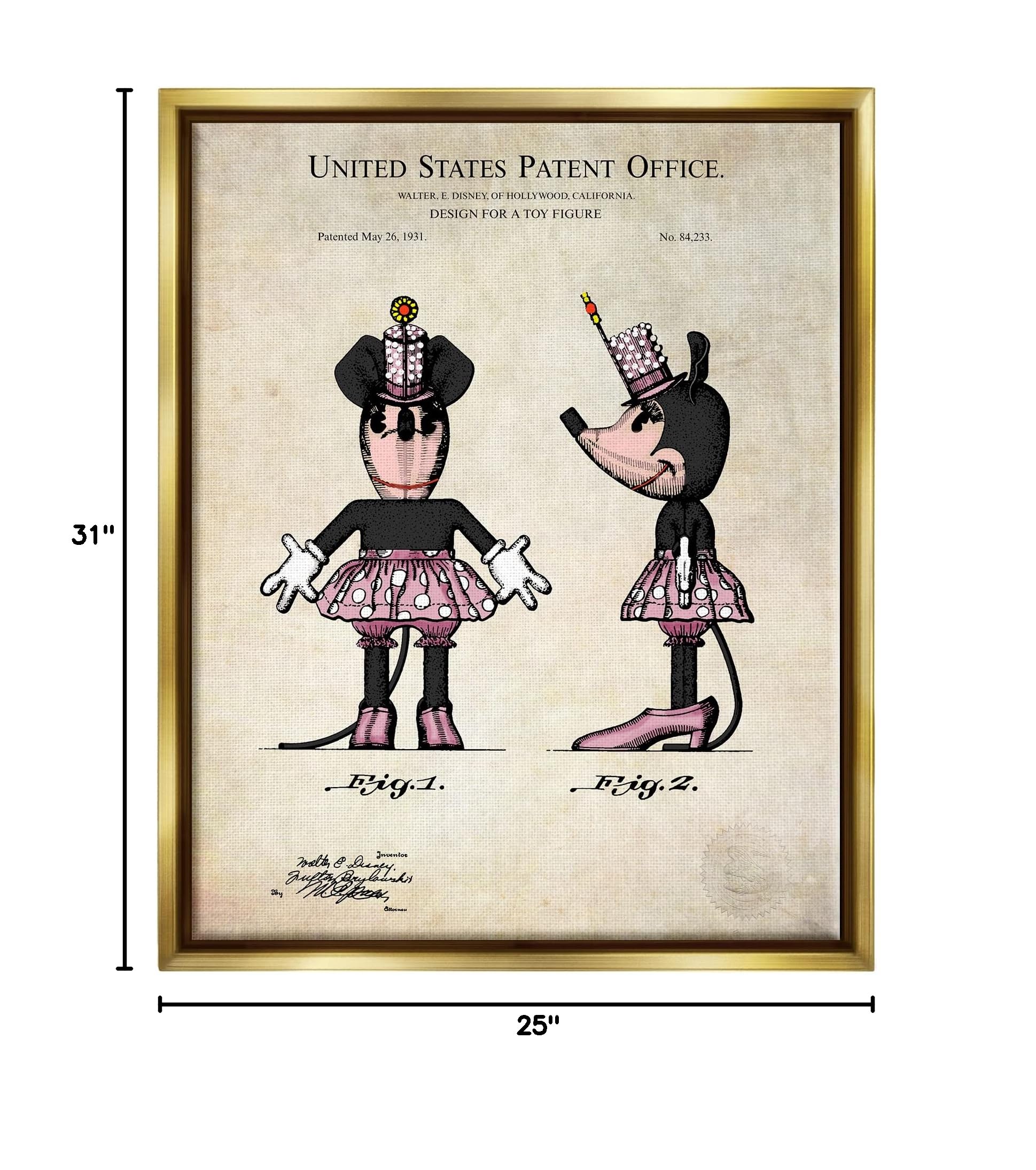 Stupell Industries Mouse Character Figure Diagram Floating Framed Wall Art - Modern Home Decor for Living Room, Bedroom & Office | Designed by Karl Hronek