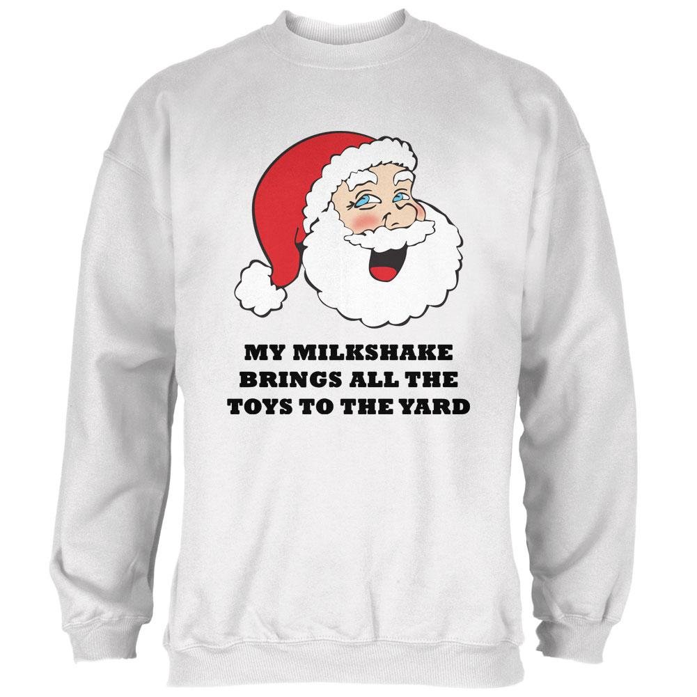 Christmas Santa Milkshake Graphic Sweatshirt for Men - Funny Holiday Novelty Pullover - Perfect for Xmas Parties & Gifts