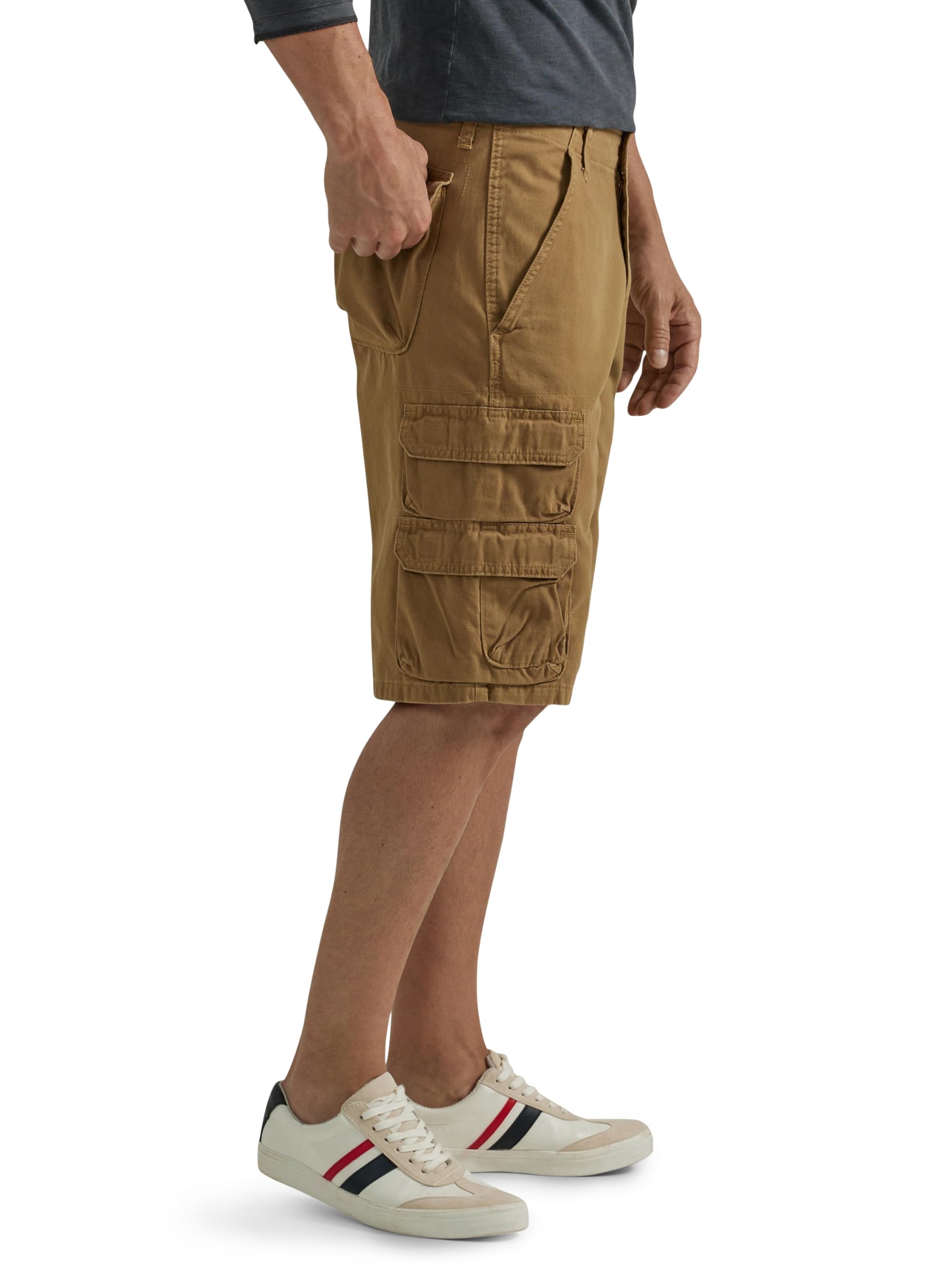 Wrangler Authentics Men's Premium Twill Cargo Shorts - Comfortable & Durable Casual Summer Shorts for Outdoor Activities, Hiking, and Travel