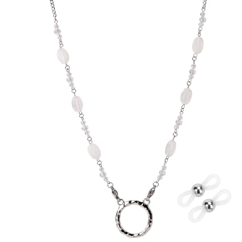 Hand-beaded-white Oval Bead