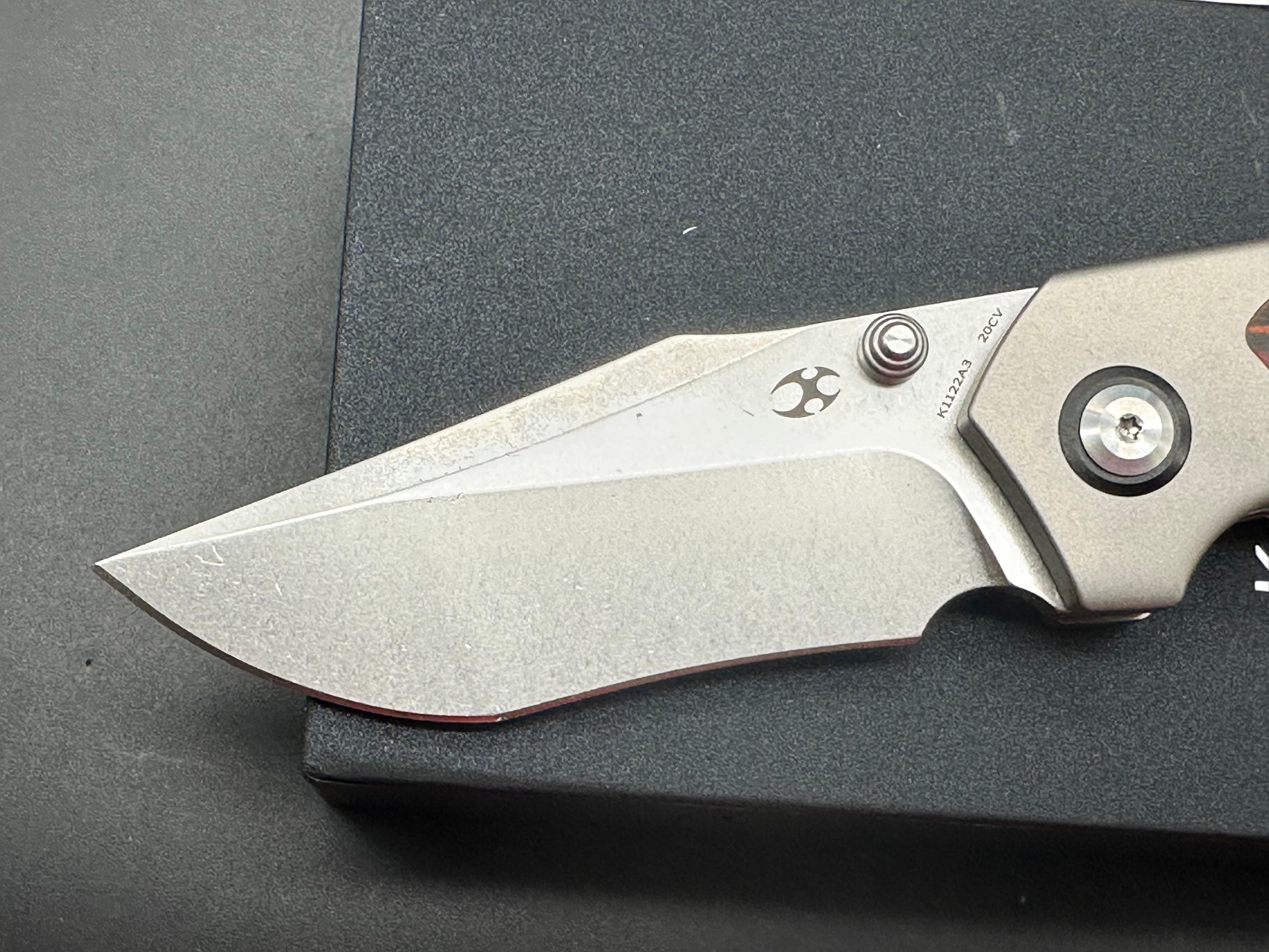 KANSEPT FERMI Folding Knife with FatCarbon Mars Valley Carbon Fiber Handle - EDC Pocket Knife for Outdoor, Camping, and Everyday Carry
