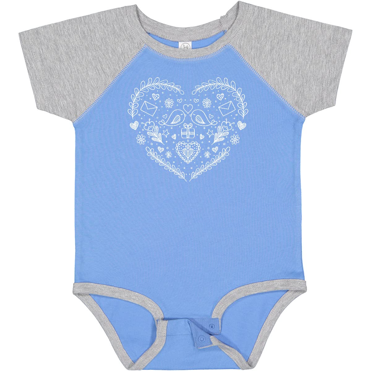Inktastic Valentine's Day Birds Flowers Hearts Baby Bodysuit - Cute Infant Onesie for Valentine's Gifts, Photo Shoots & Special Occasions