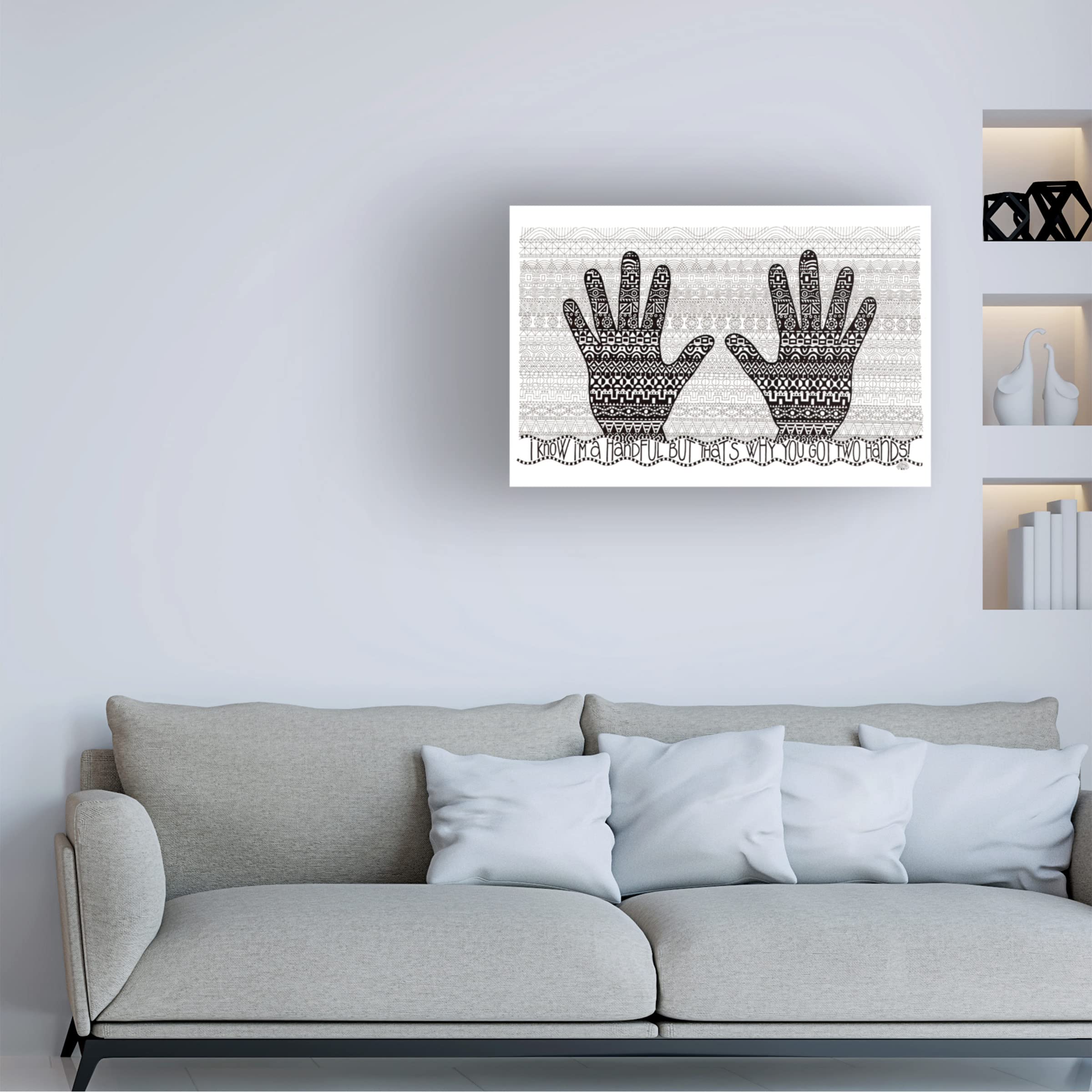 Trademark Fine Art 'Handful' by Siobhan - 12x19 Inches Stretched Canvas Wall Art - Modern Home Decor for Living Room, Bedroom & Office