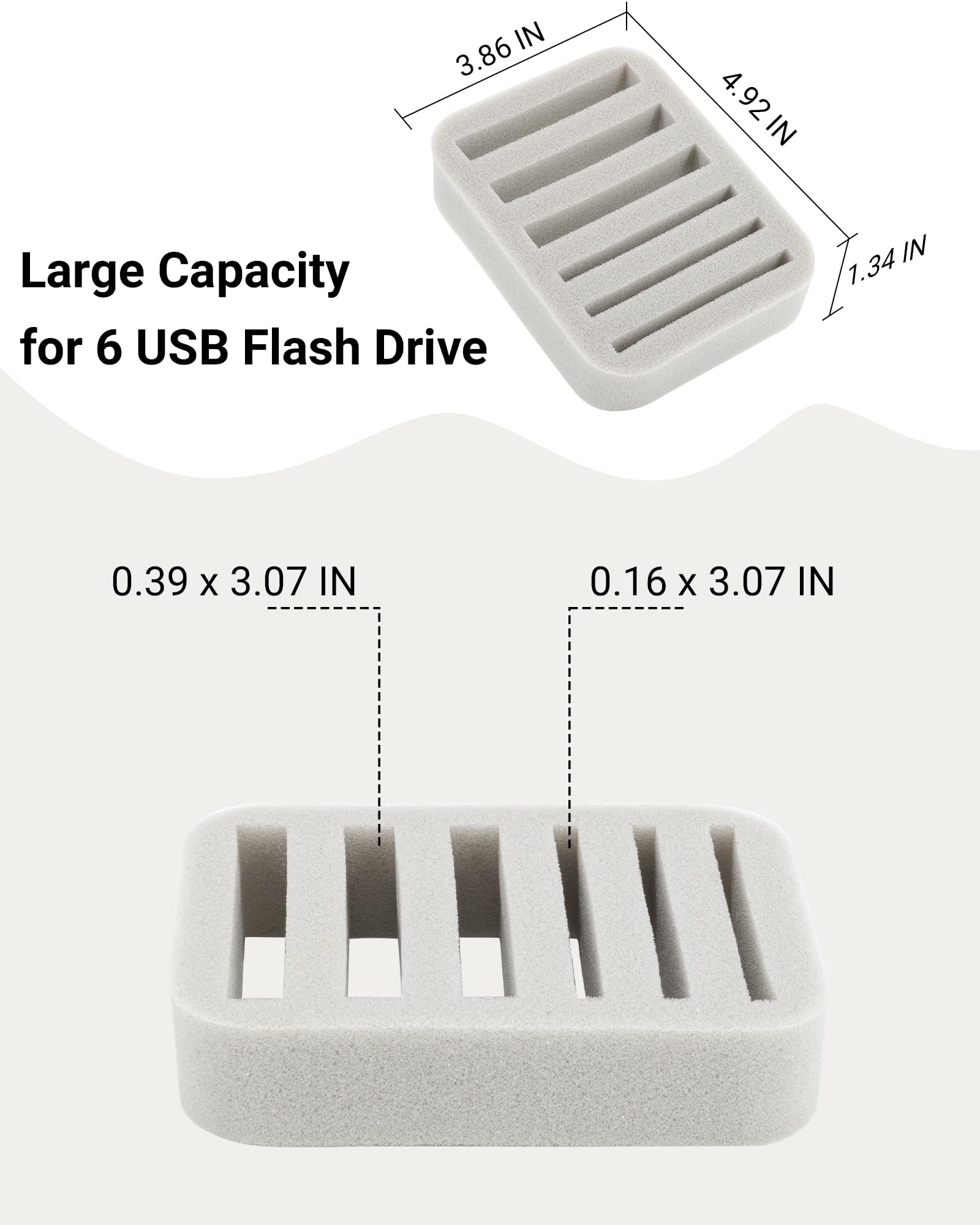 USB Flash Drive Storage Case - 2 Sizes USB Thumb Drive Holder for SanDisk, Samsung, PNY | SD Card & Cable Organizer Mesh Bag | Perfect for Office, Travel & Electronic Accessories Storage
