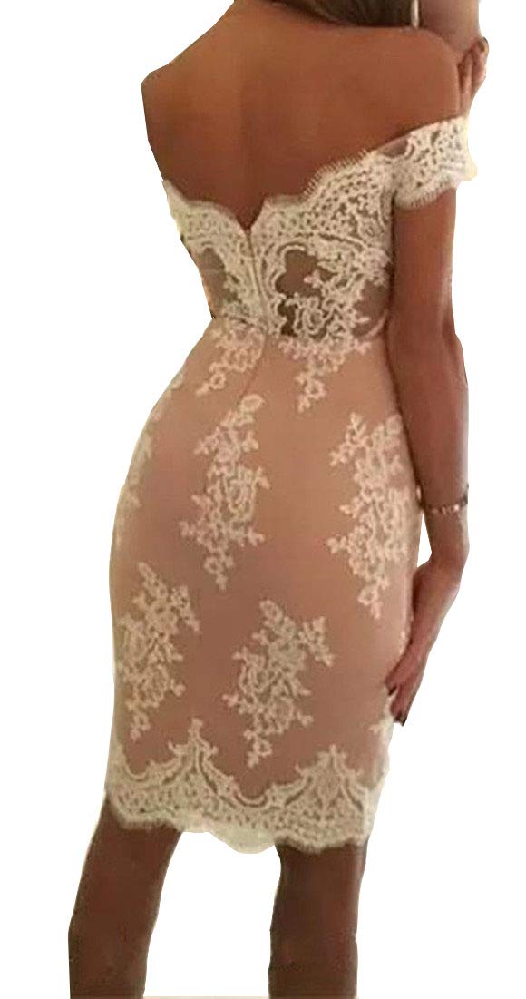 Elegant Off-the-Shoulder Cocktail Dress for Women - Knee-Length Party Gown in Pale Pink | Perfect for Evening Events, Weddings & Formal Occasions