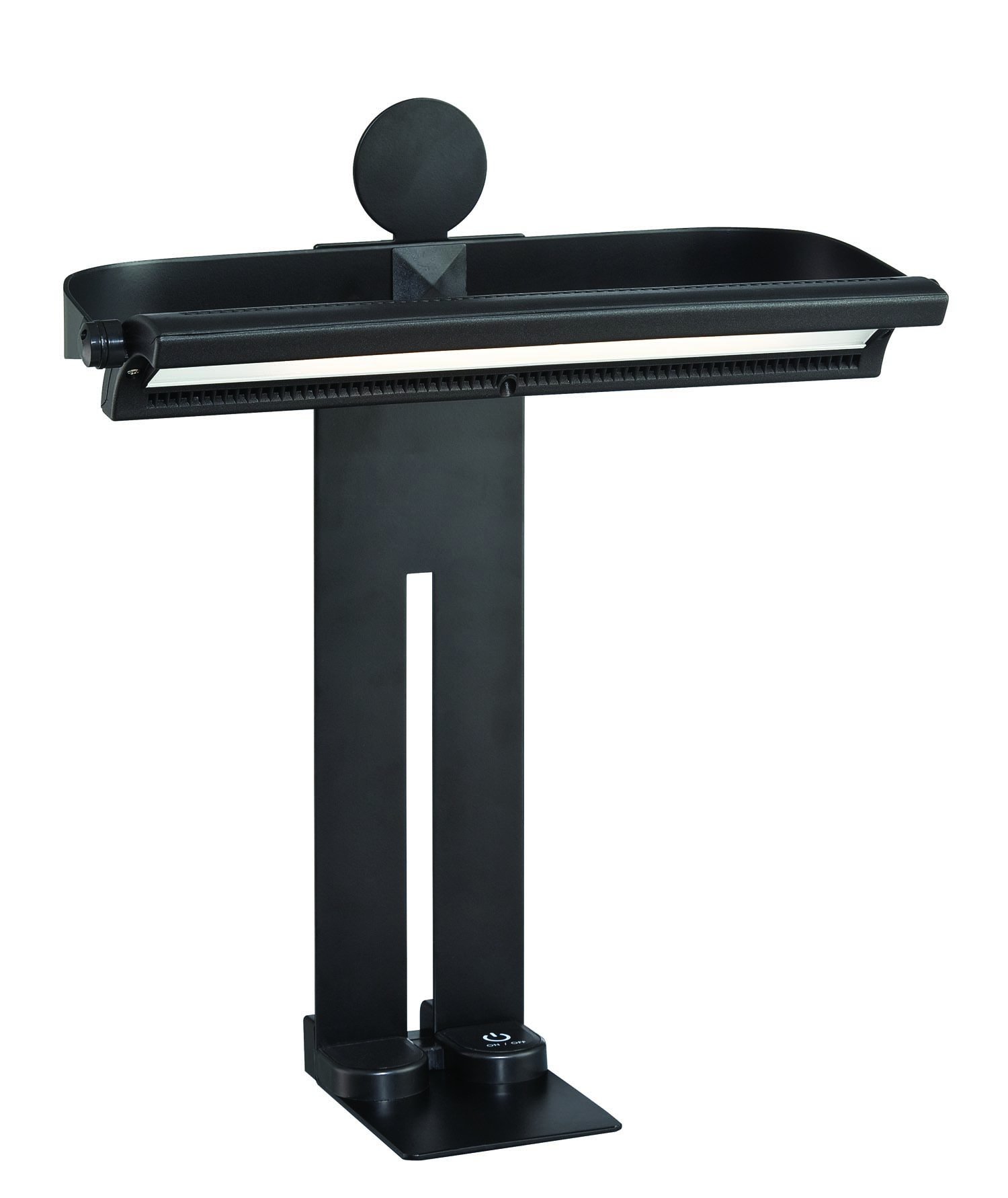 Lite Source LS-22397BLK Lanzo Modern Metal Desk Lamp - 14 Inch Adjustable Office Light with 5.5 Inch Base, 12 Inch Height - Sleek Black Finish for Home Office, Study Room & Workspace Lighting