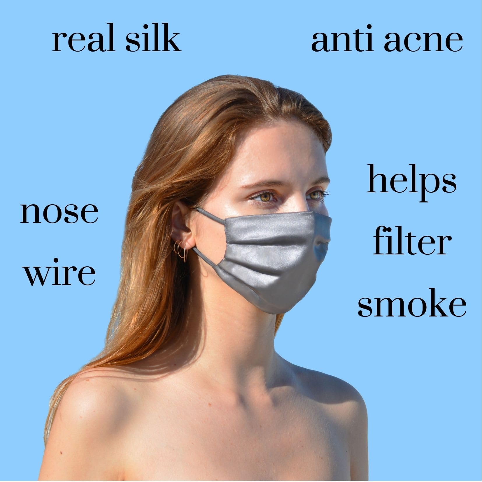Pure Silk Face Mask for Acne-Prone Skin - Reusable Pink Anti-Dust & Anti-Acne Silk Mask with Breathable Fabric - Perfect for Bridesmaids, Weddings & Sensitive Skin Care (Ideal for Daily Use, Travel & Allergy Protection)