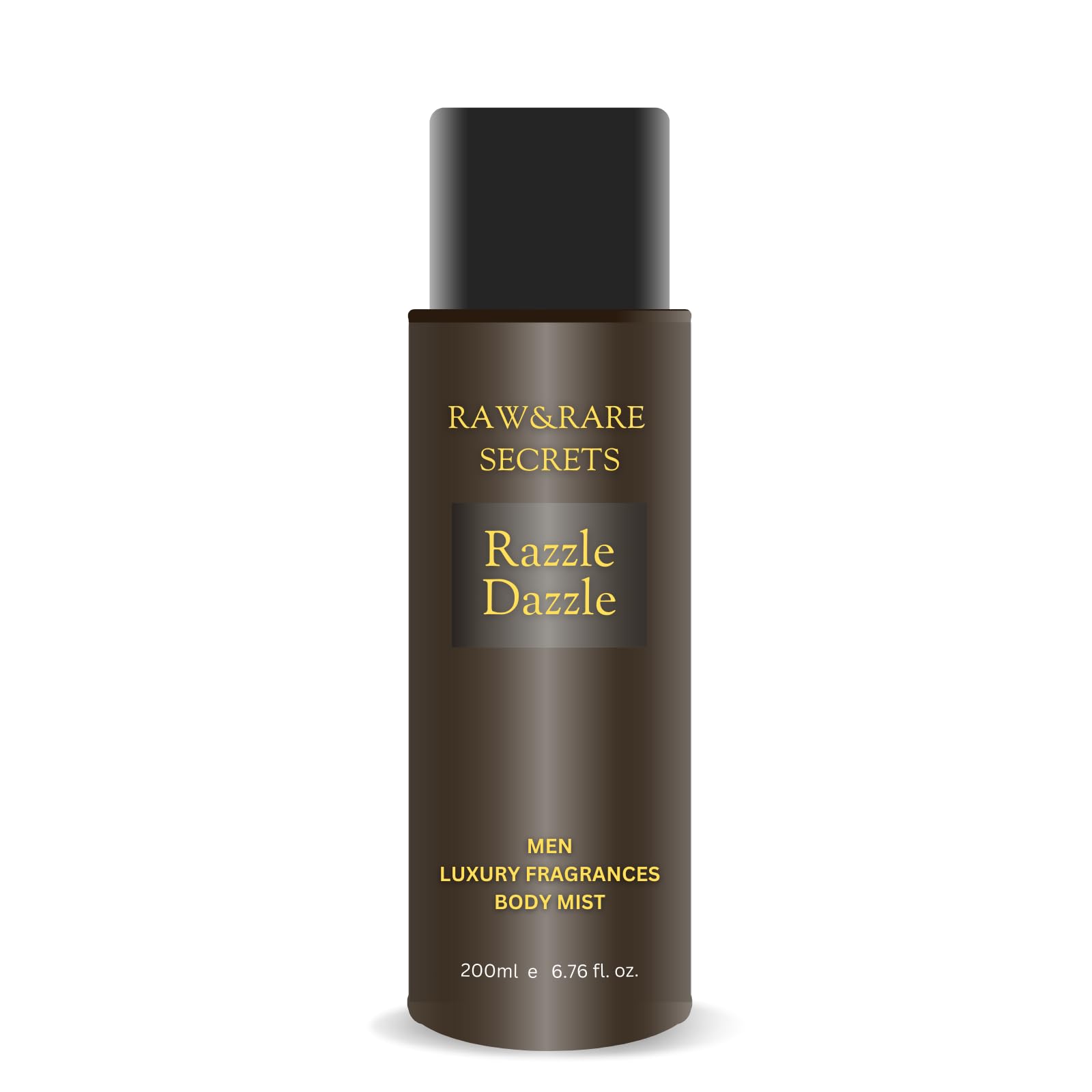 Raw&Rare Secrets Razzle Dazzle Luxury Body Mist for Men - Long Lasting Fragrance Spray, 200ml | Woody Scent | Perfect for Date Night, Office & Special Occasions