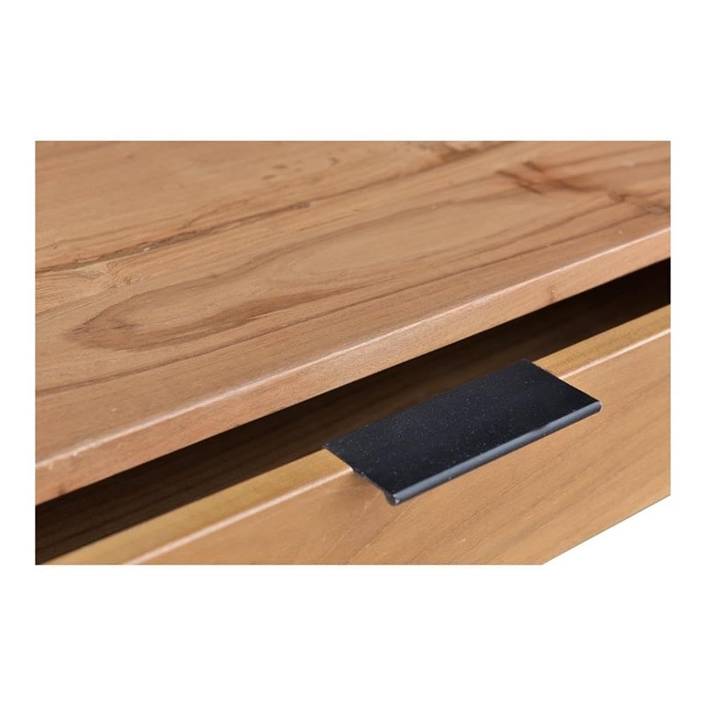 Moe's Home Collection Joliet Side Table - Modern Nightstand with Storage Shelf for Bedroom, Living Room, or Office - Compact End Table with Sturdy Metal Frame and Wooden Top