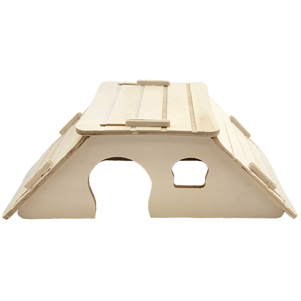 Moss Hollow Bridge & Hideaway - Natural Wooden Reptile Habitat for Lizards & Snakes - Perfect for Terrariums & Vivariums (Use for Climbing, Hiding & Enrichment)
