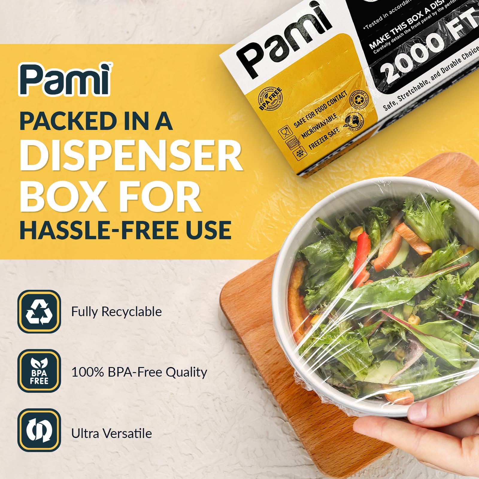 PAMI BPA-Free Clear Plastic Food Wrap - 12