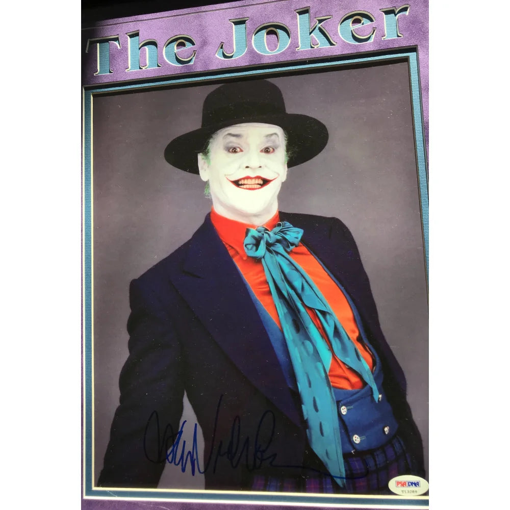 Jack Nicholson Signed Joker 11x14 Photo - Batman Themed Framed Collage with COA & PSA Authentication - Perfect for Movie Memorabilia Collectors and Batman Fans Display