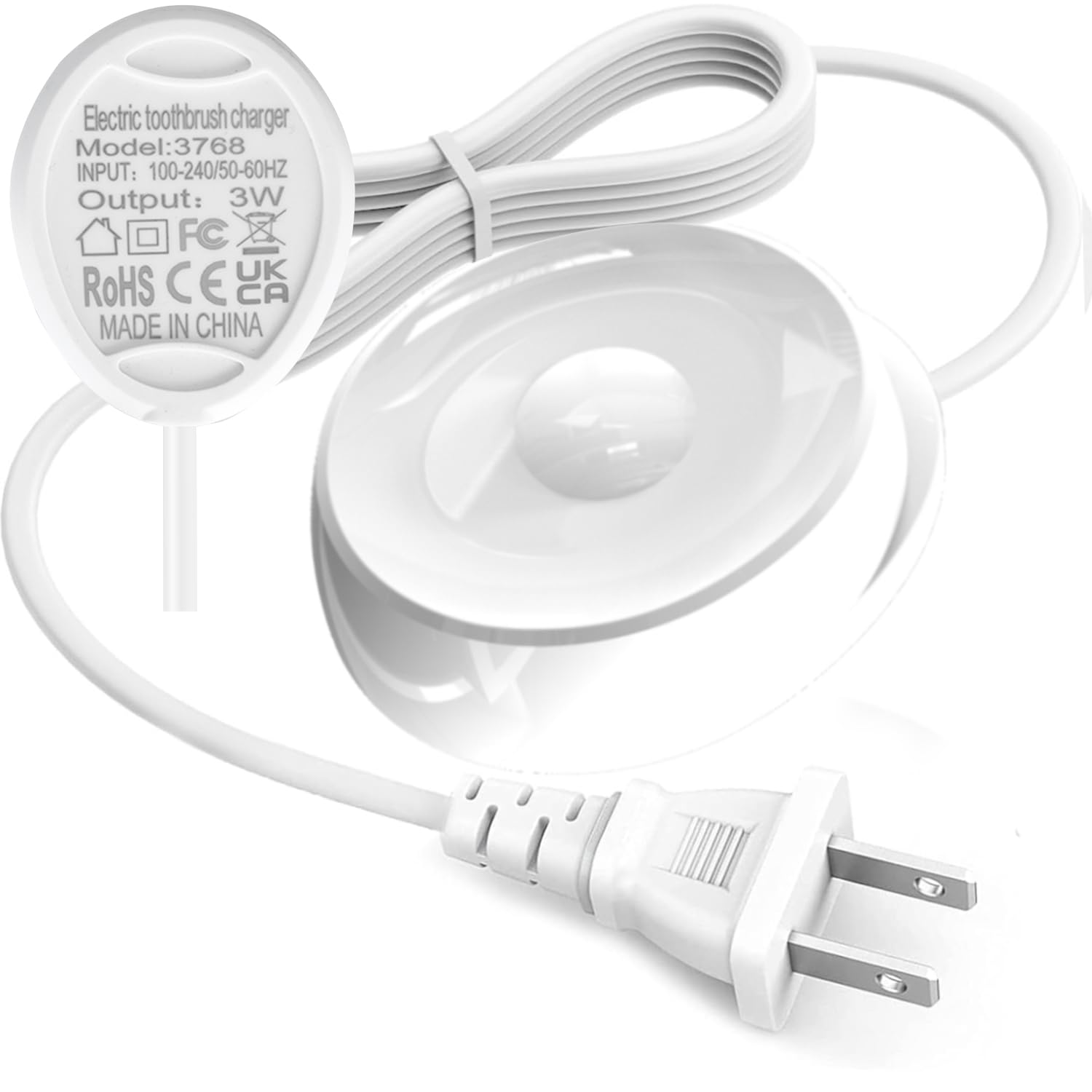 Braun Oral-B IO Series 7 8 9 Replacement Magnetic Charger - 100V-240V Electric Toothbrush Charger for IO7 IO8 IO9 & IO 3768 - IP67 Waterproof with 1.22m Cable - Perfect for Travel, Home & Daily Oral Care (White)