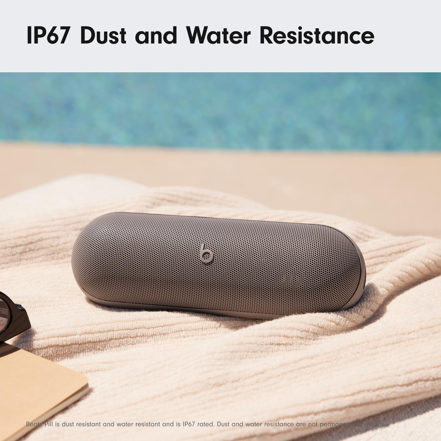 Beats Pill x Kim Kardashian Wireless Bluetooth Speaker - Portable USB-C Charger with 24H Battery Life, IP67 Waterproof, Built-in Mic for Calls - Compatible with iPhone & Android (Dark Gray) - Perfect for Pool Parties, Beach Outings & Outdoor Adventures