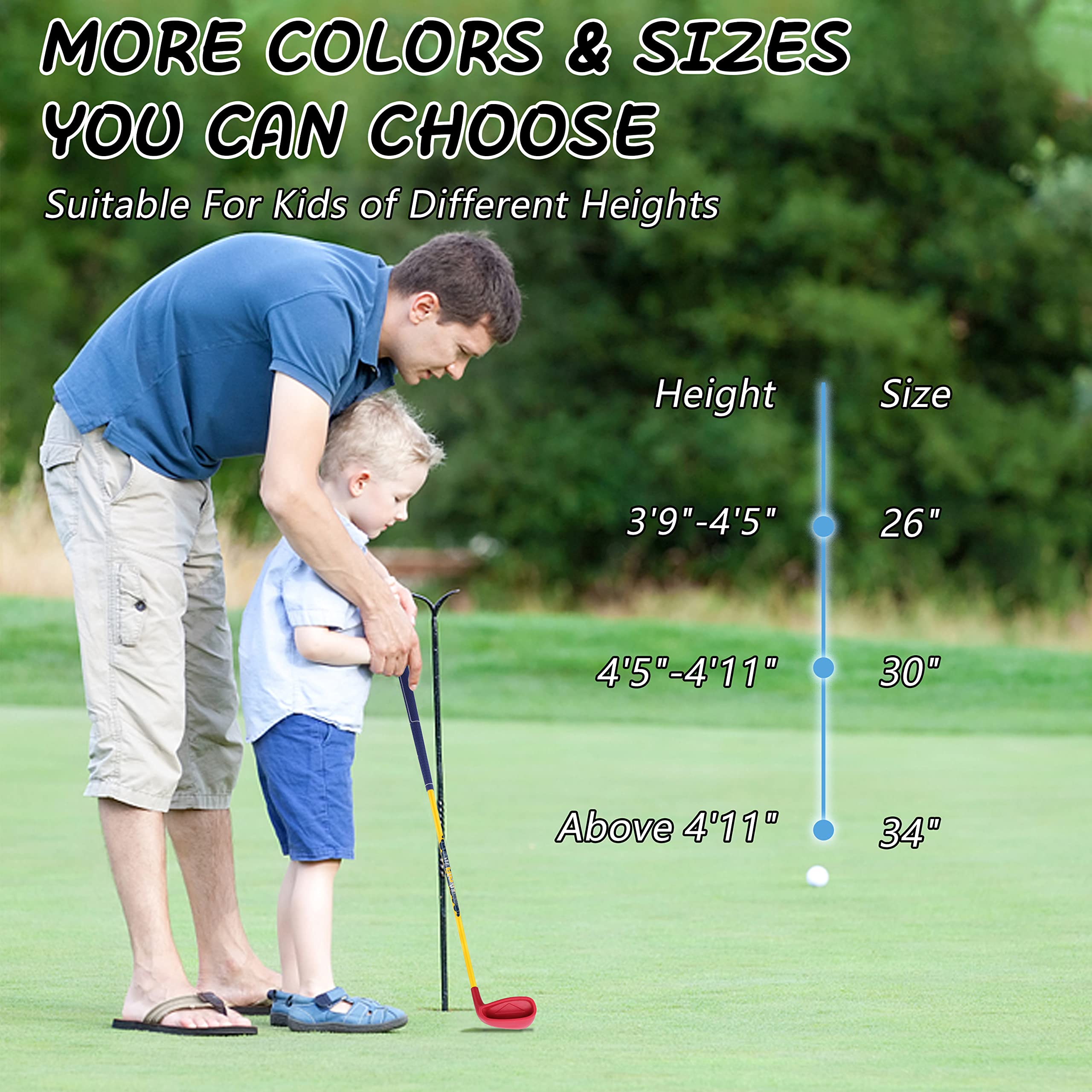 PGM Kids Golf Club Iron Set for Boys & Girls - Large Sweet Spot Design, Perfect for Beginner Junior Golfers | Ideal for Backyard Practice, Driving Range & Junior Golf Tournaments