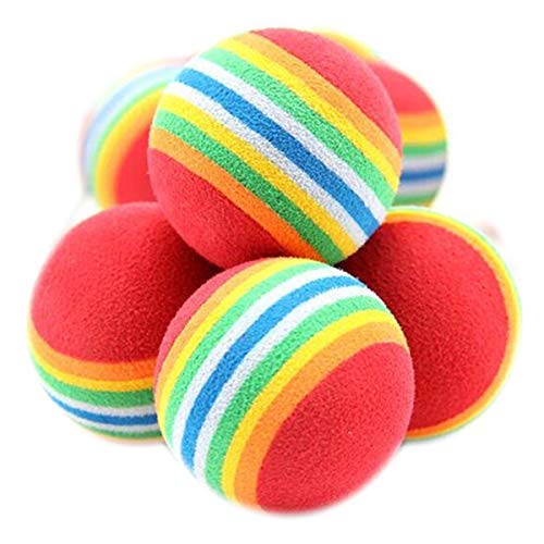PULABO 10-Pack Durable Pet Rainbow Toy Balls - Tennis Cotton Rope Chew Toys for Dogs, Teeth Cleaning & Training Tools - Perfect for Playtime, Dental Care, and Interactive Bonding with Your Pet